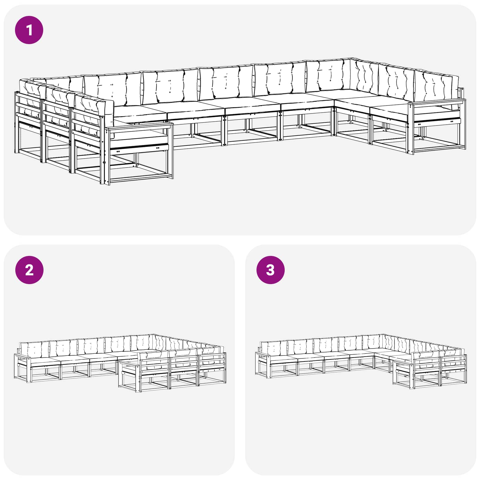 Set vanjskih sofa s jastukom 10 pcs Bijela i krem
