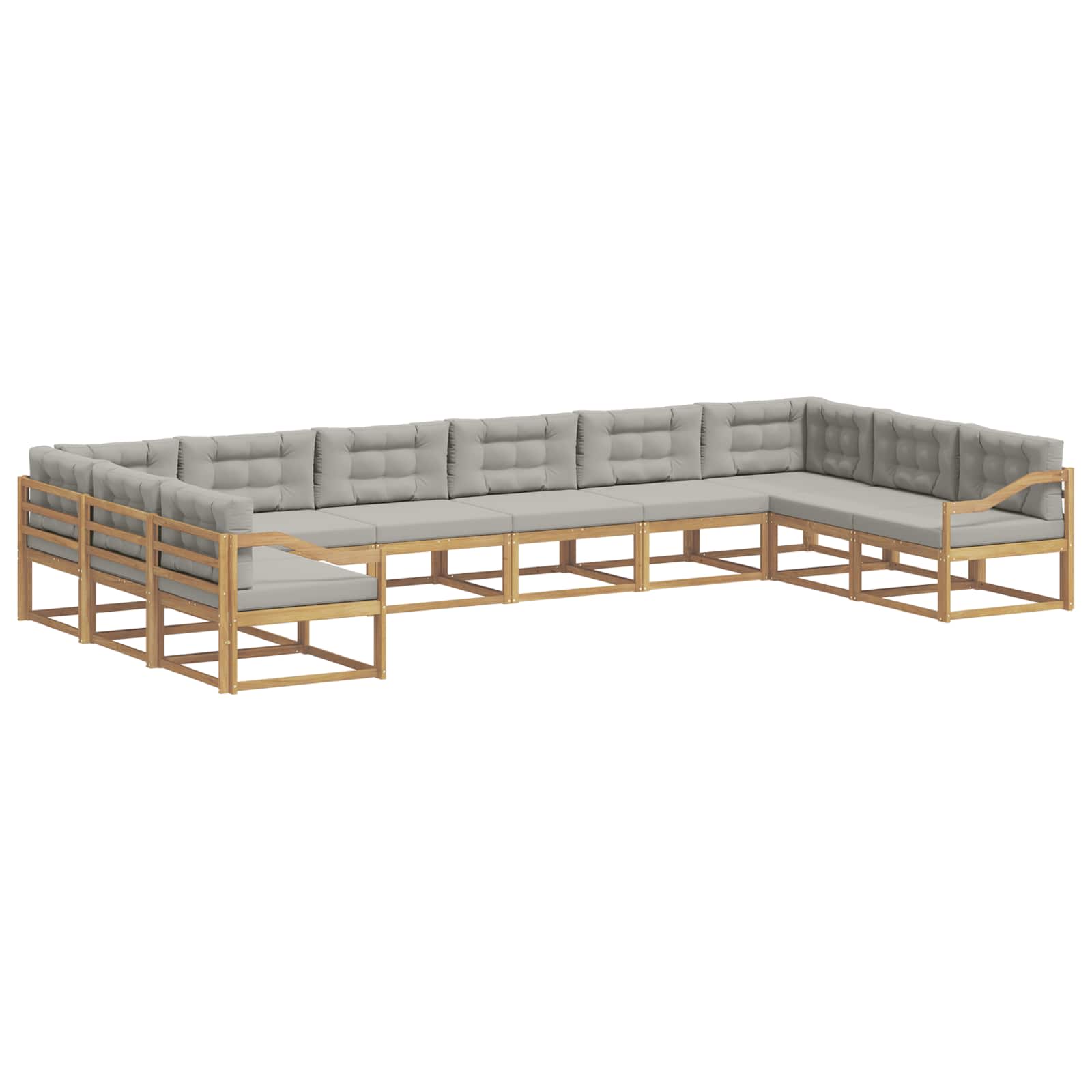 Set vanjskih sofa s jastukom 10 pcs Bijela i svjetlosiva