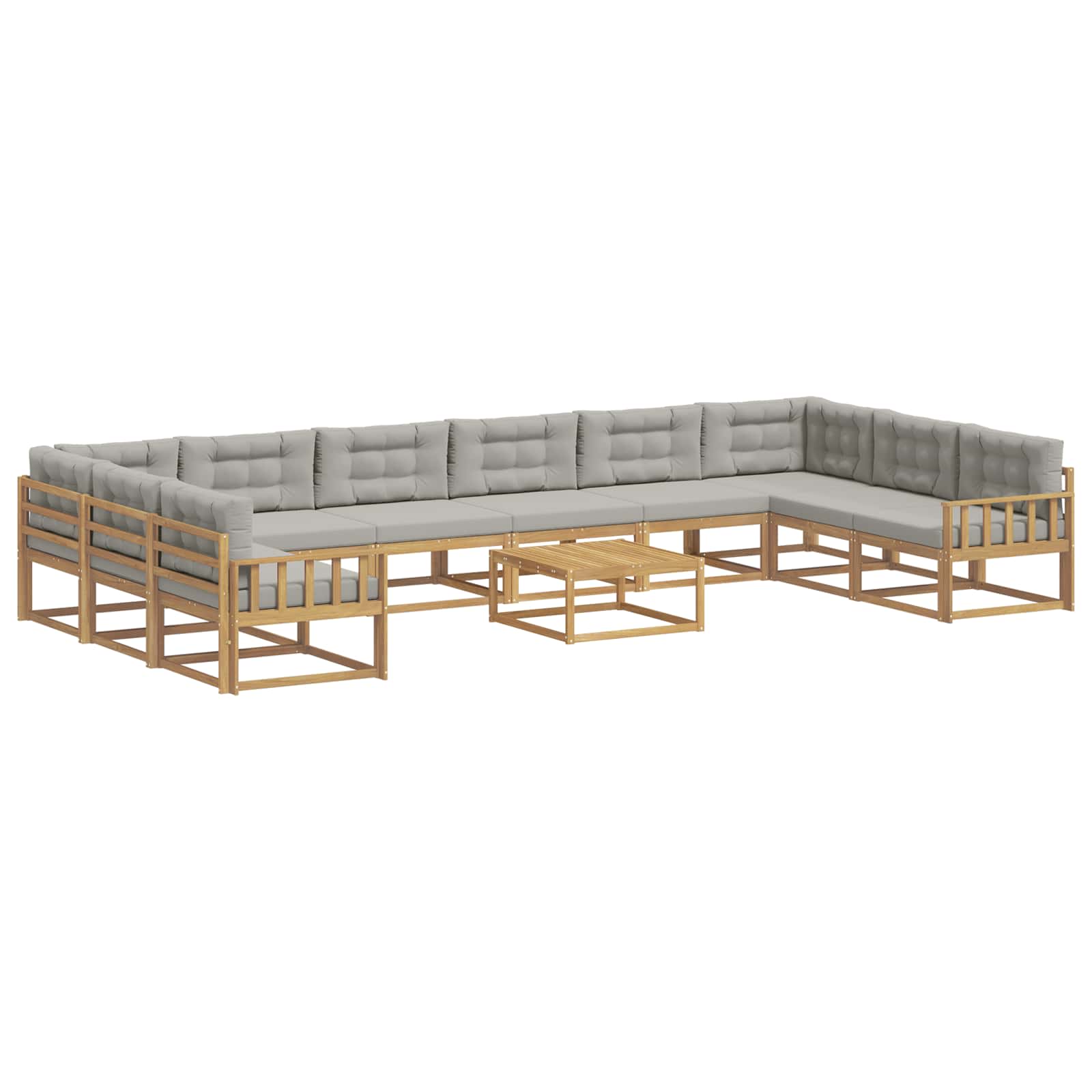 Set vanjskih sofa s jastukom 11 pcs Bijela i svjetlosiva