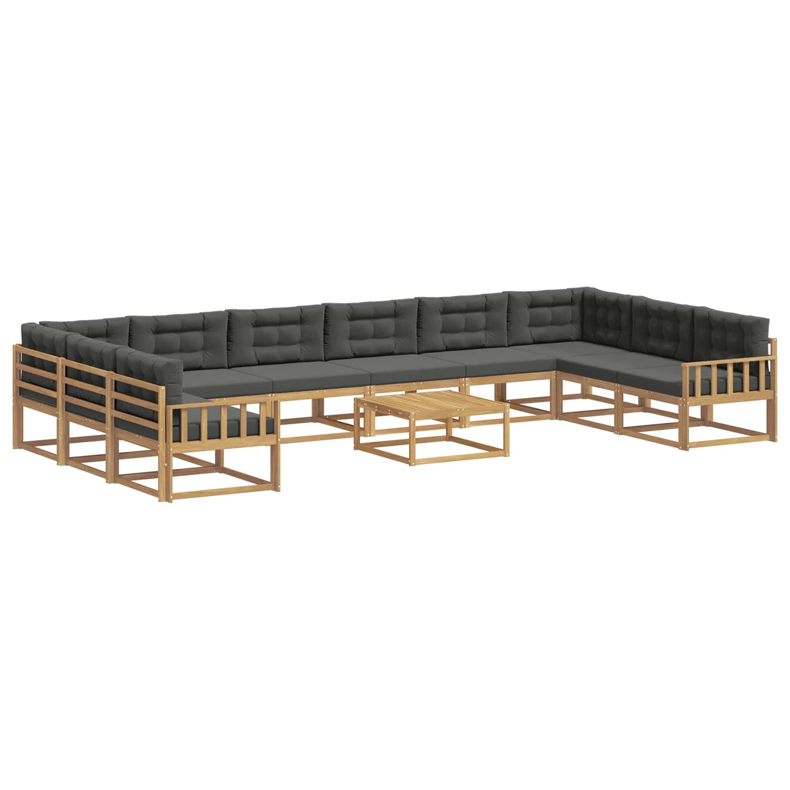 Set vanjskih sofa s jastukom 11 pcs Bijela i antracit