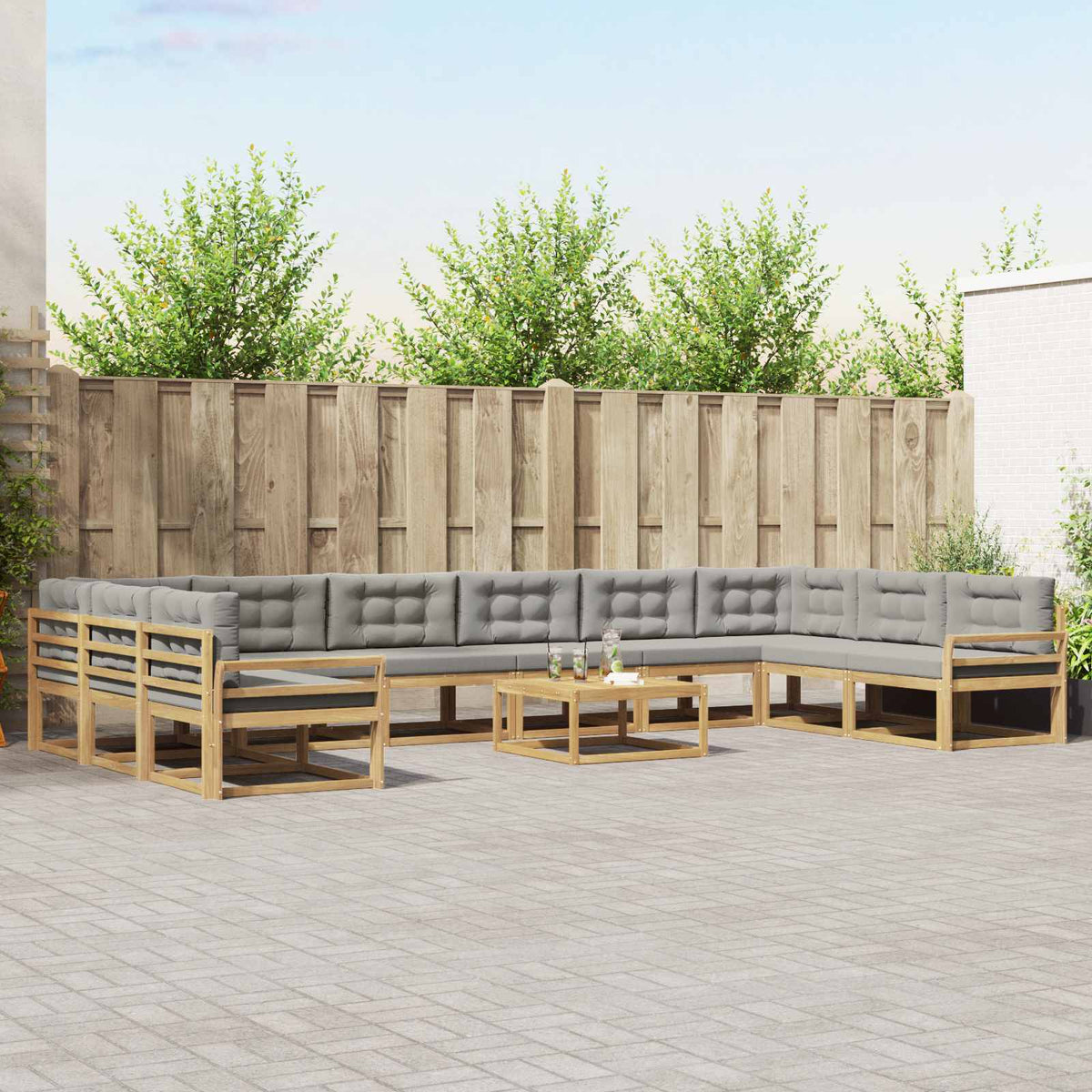 Set vanjskih sofa 11 kom. Bijela i svjetlosiva