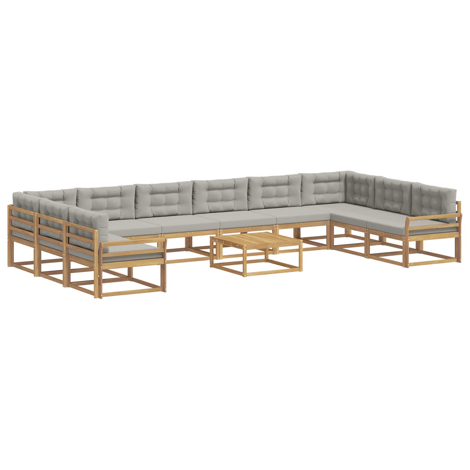 Set vanjskih sofa s jastukom 11 pcs Bijela i svjetlosiva