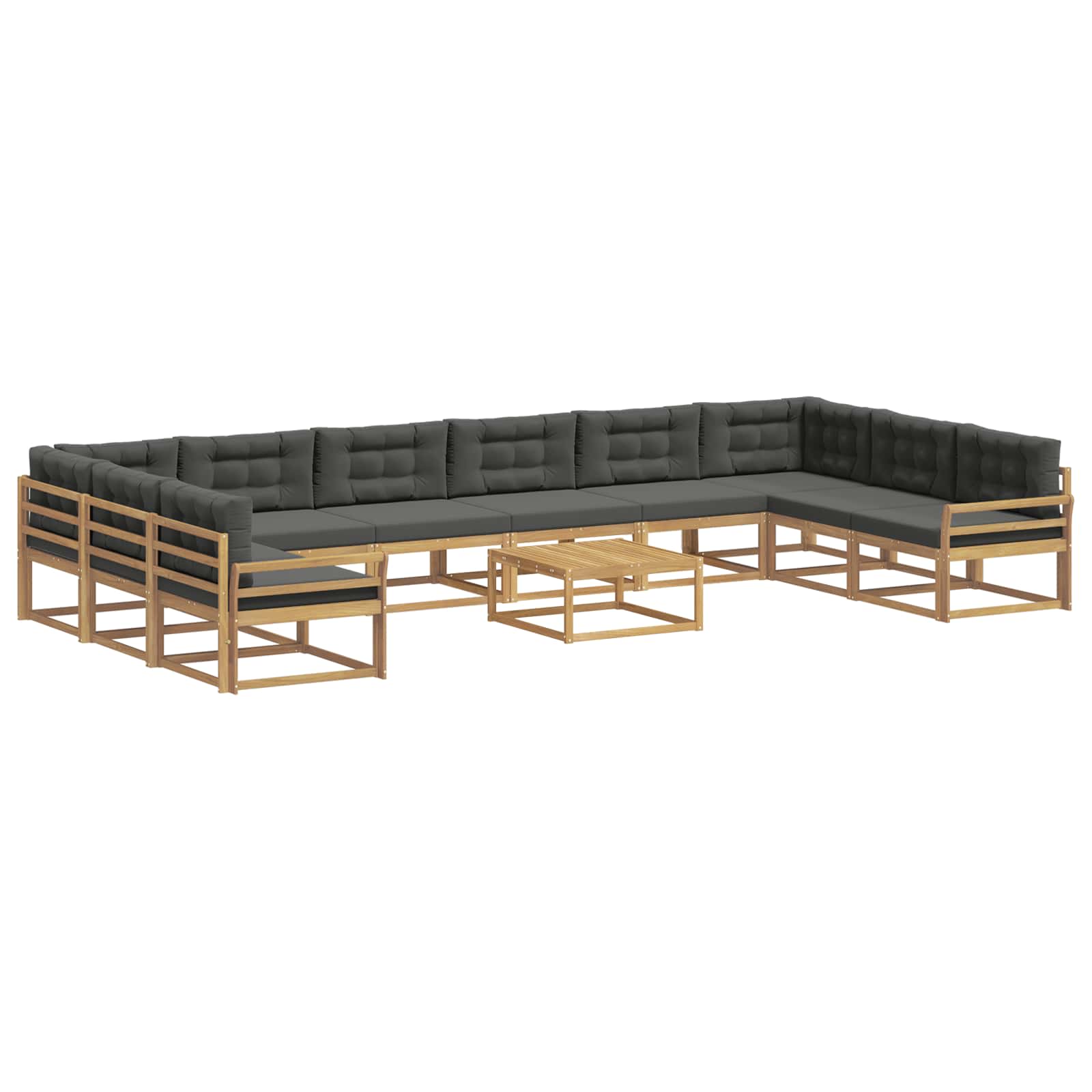 Set vanjskih sofa s jastukom 11 pcs Bijela i antracit