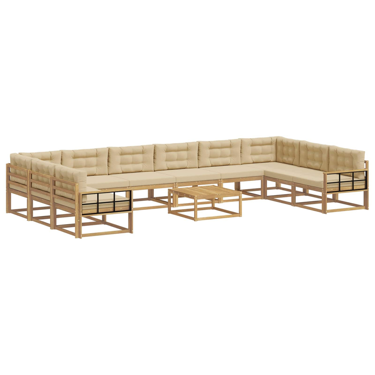 Set vanjskih sofa 11 kom. Bijela i bež