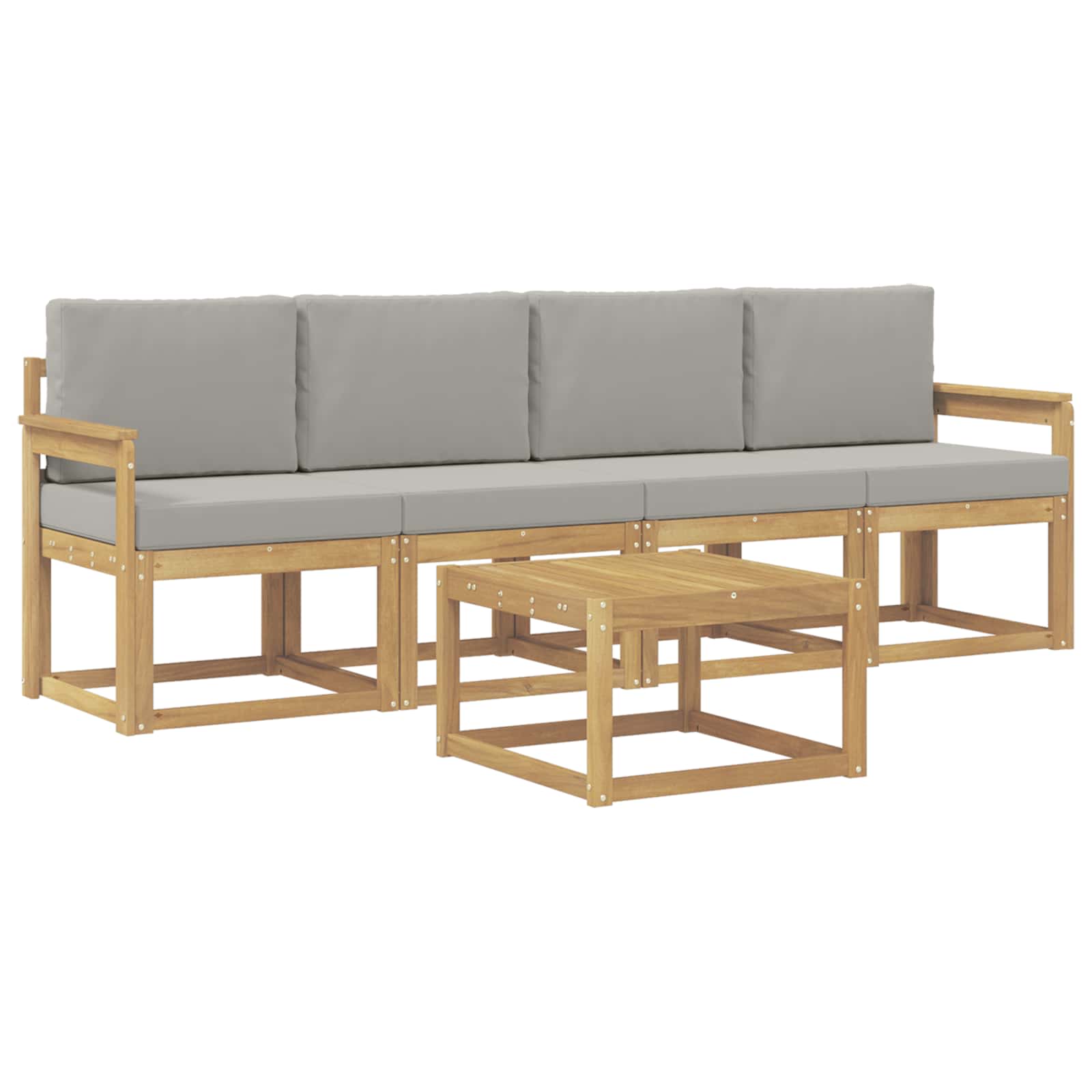 Set vanjskih sofa 5 pcs Bijela i svjetlosiva 59 x 59 x 37 cm
