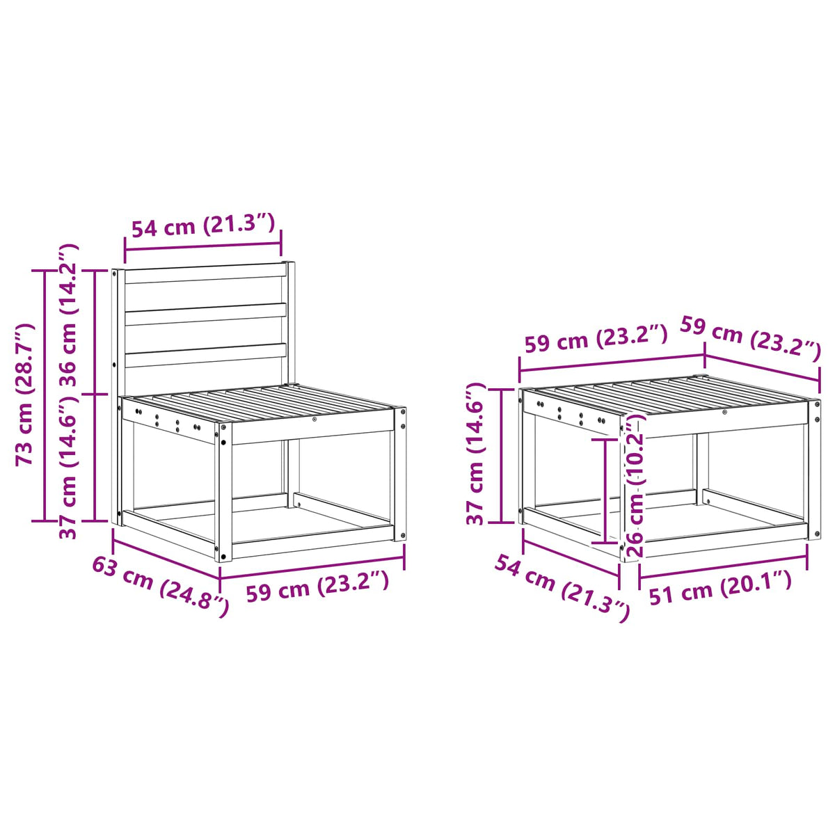 Set vanjskih sofa 5 kom. Bijela Čvrsto drvo akacije