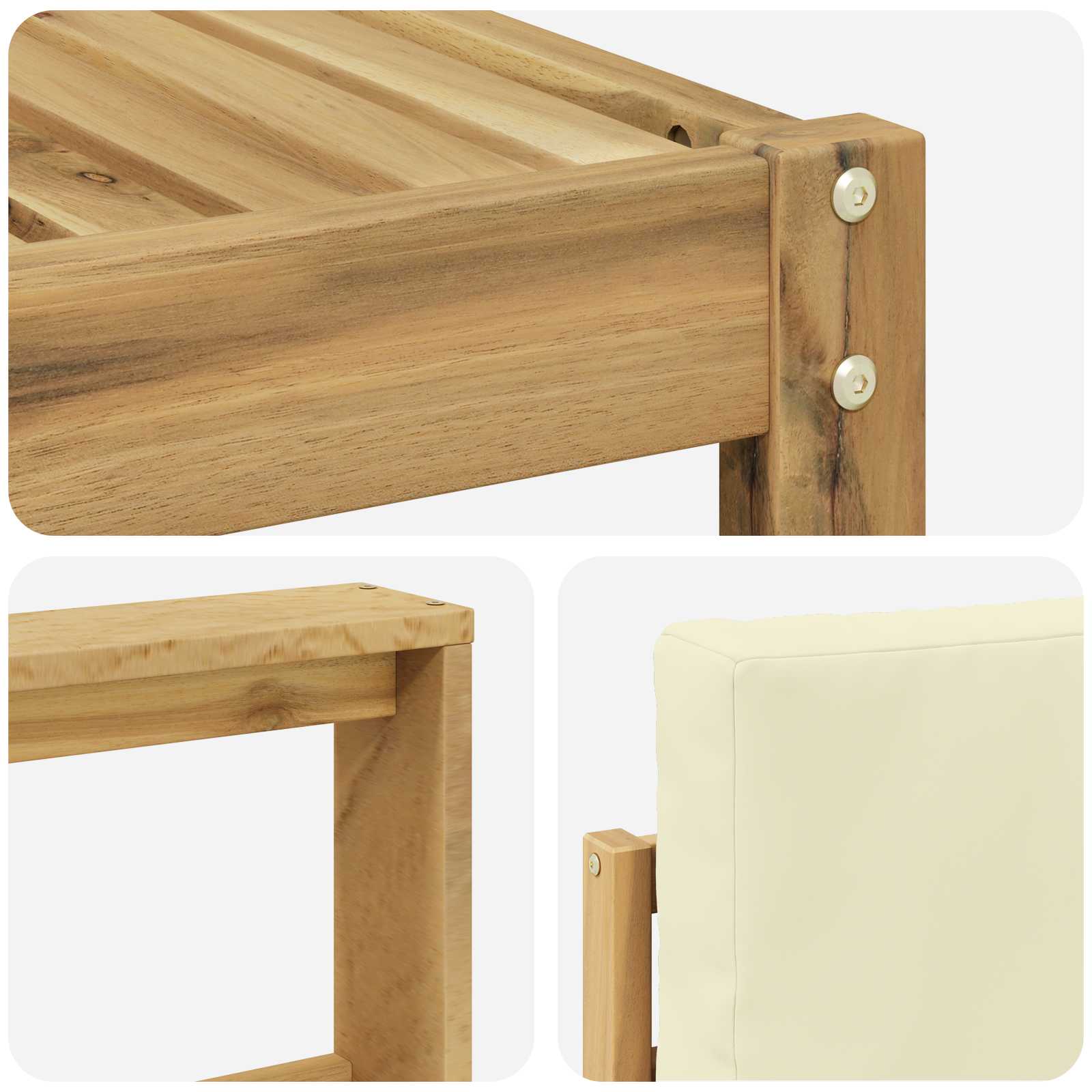 Set vanjskih sofa s jastukom 5 pcs Bijela i krem