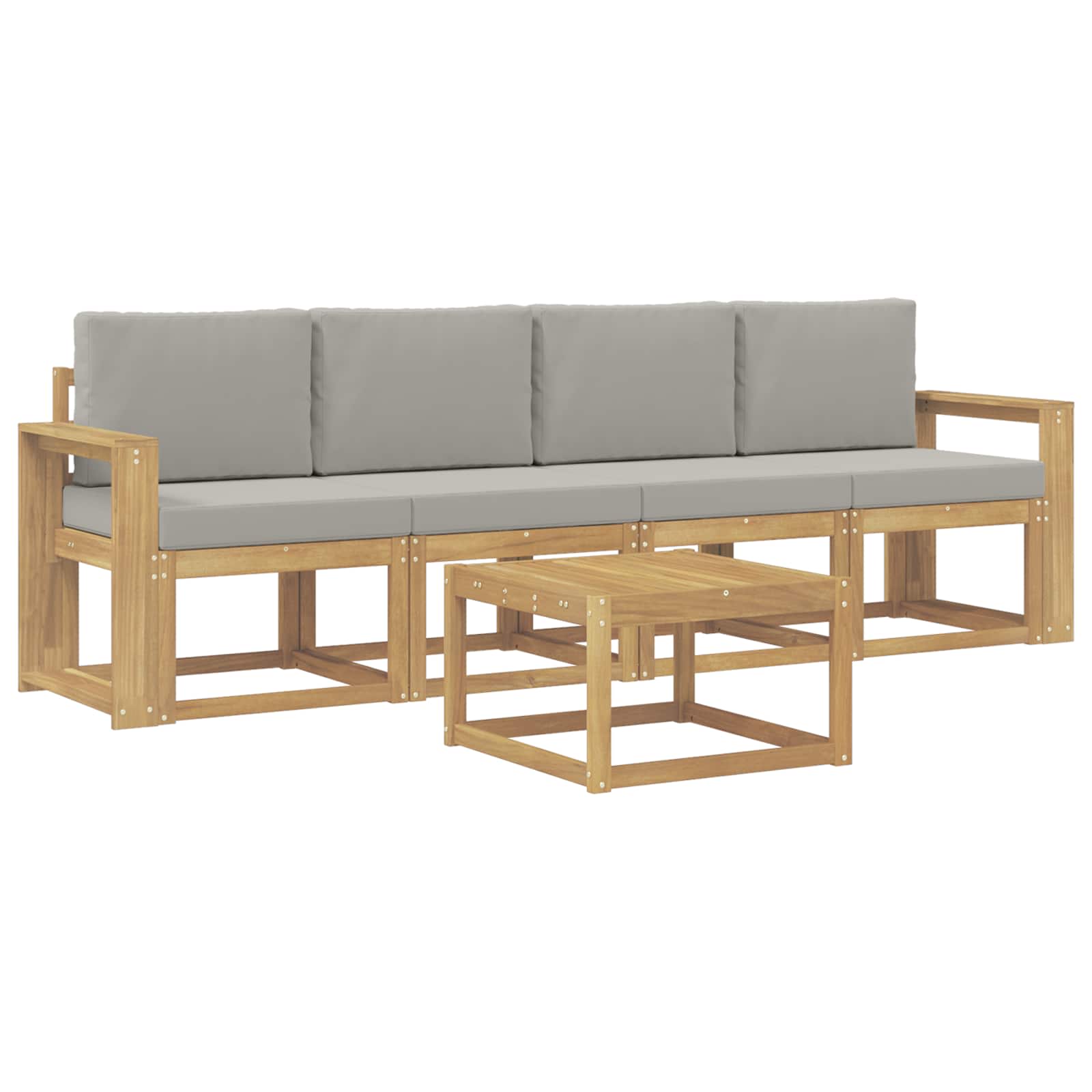 Set vanjskih sofa 5 pcs Bijela i svjetlosiva 59 x 59 x 37 cm