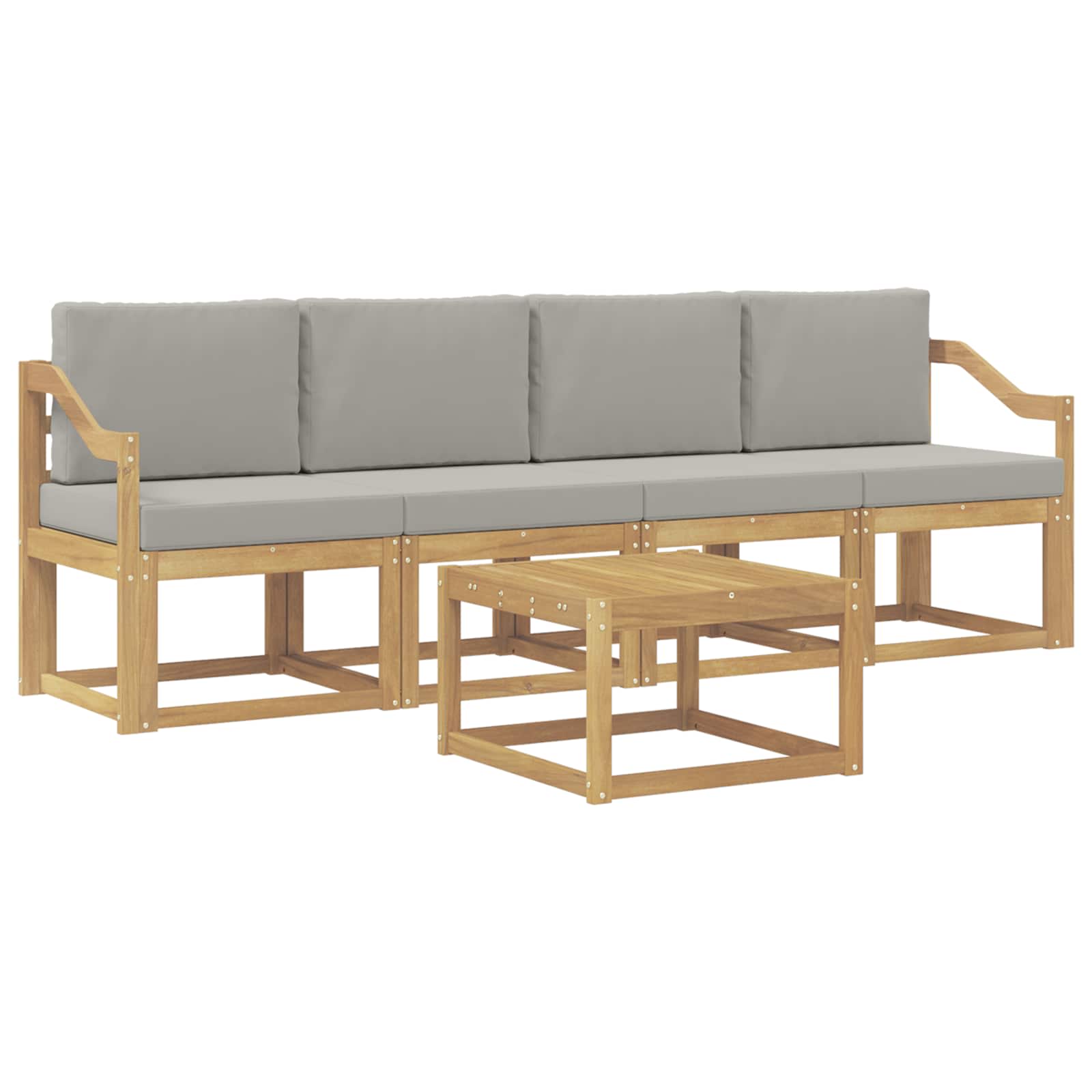 Set vanjskih sofa 5 pcs Bijela i svjetlosiva 59 x 59 x 37 cm