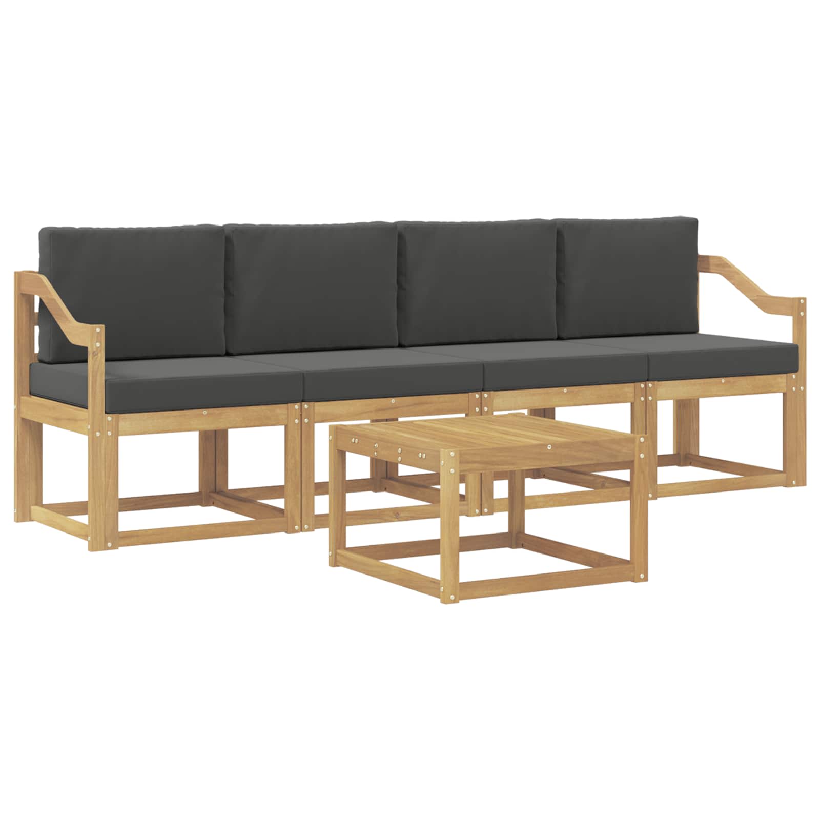 Set vanjskih sofa s jastukom 5 pcs Bijela i antracit