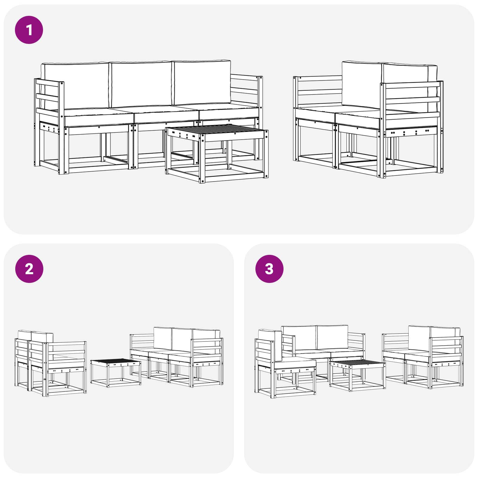 Set vanjskih sofa 6 pcs