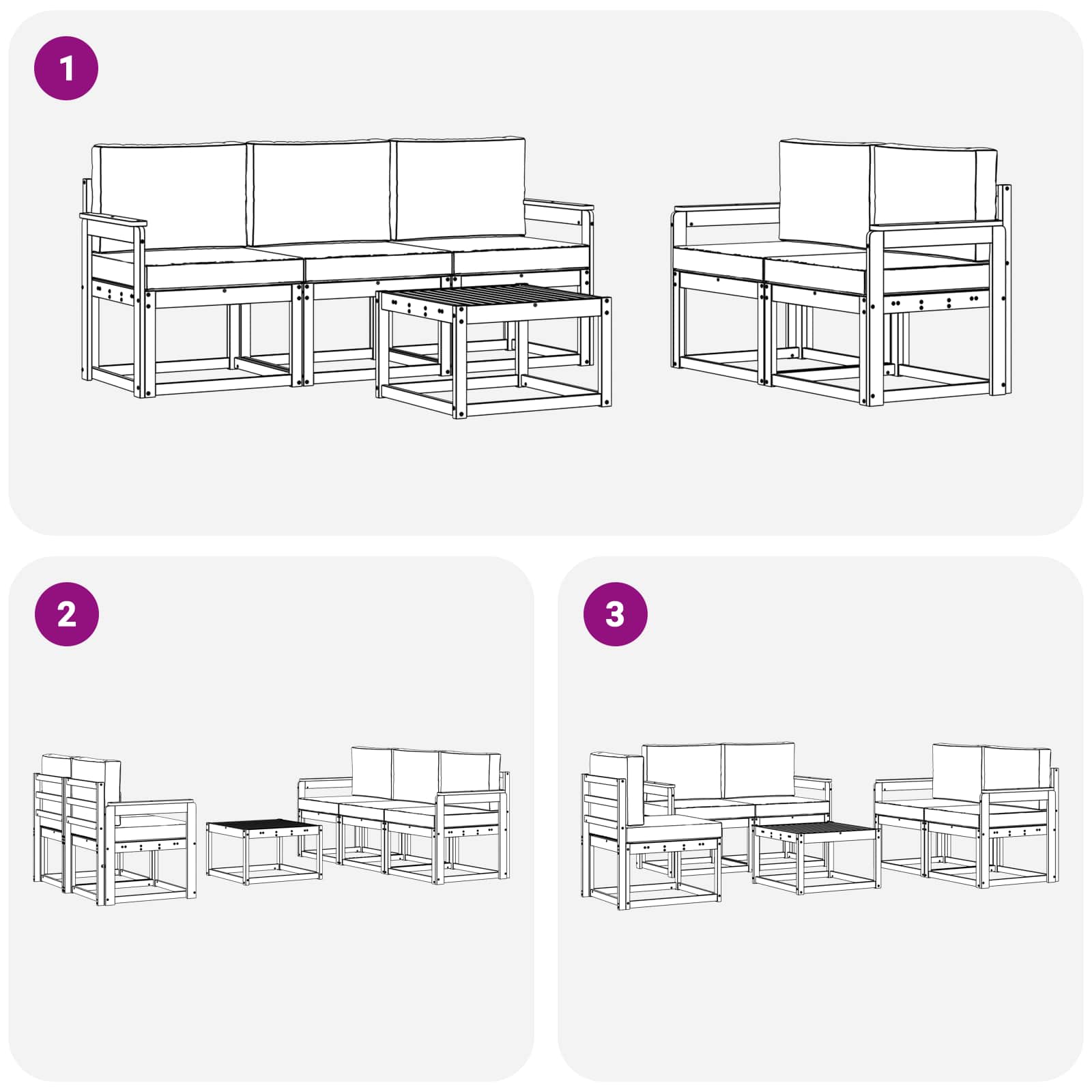 Set vanjskih sofa 6 pcs