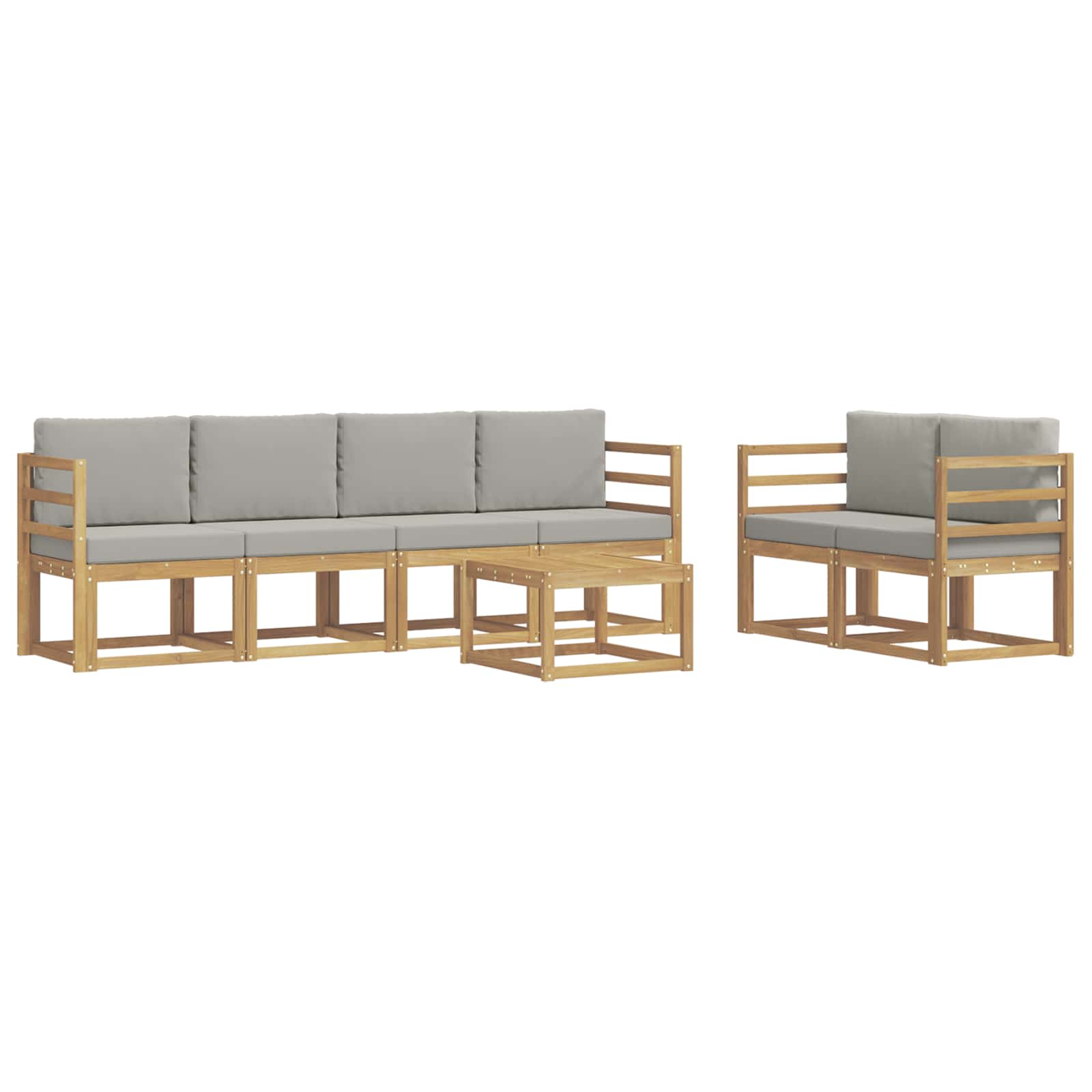 Set vanjskih sofa 7 pcs Bijela i svjetlosiva 59 x 59 x 37 cm