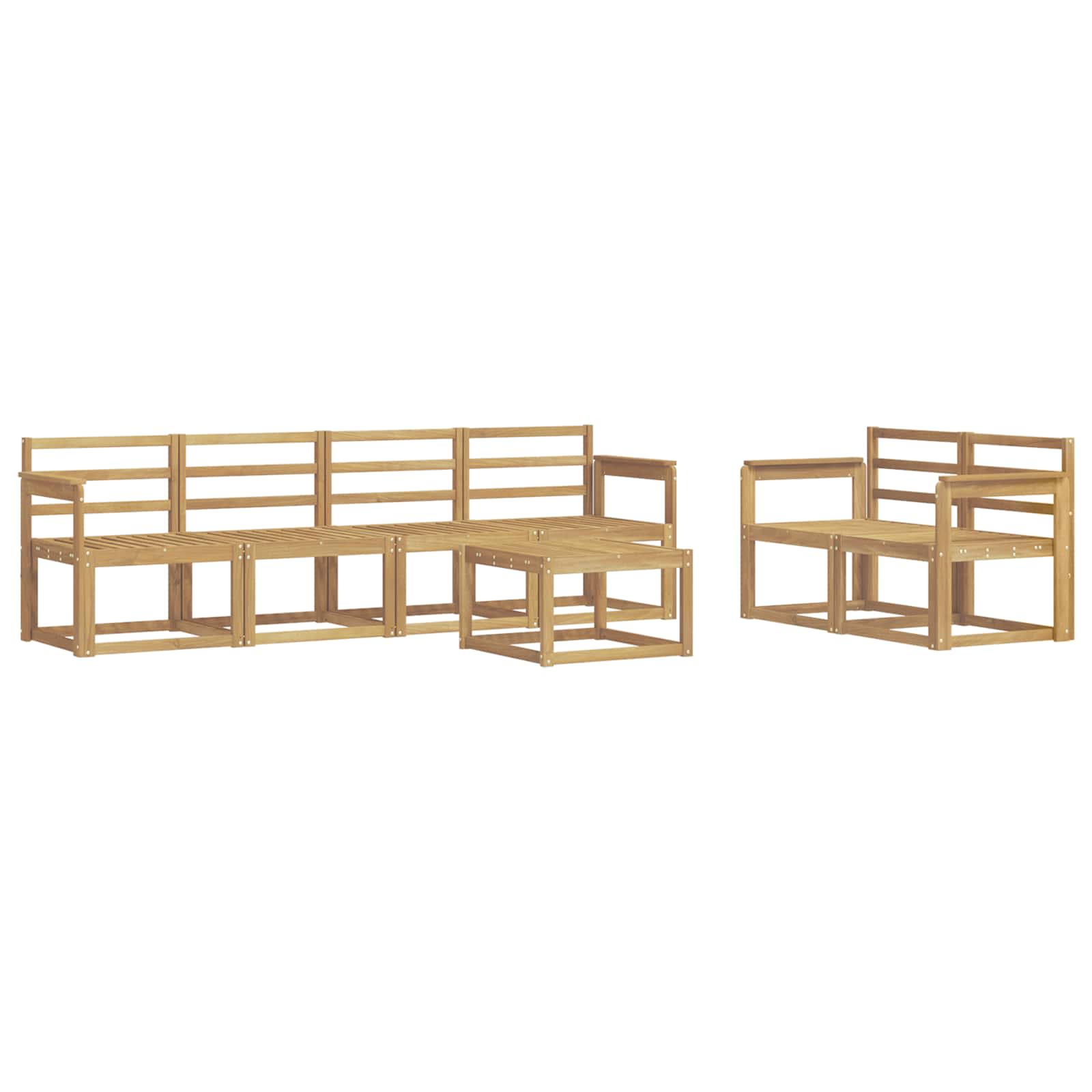 Set vanjskih sofa 7 pcs Bijela 59 x 59 x 37 cm