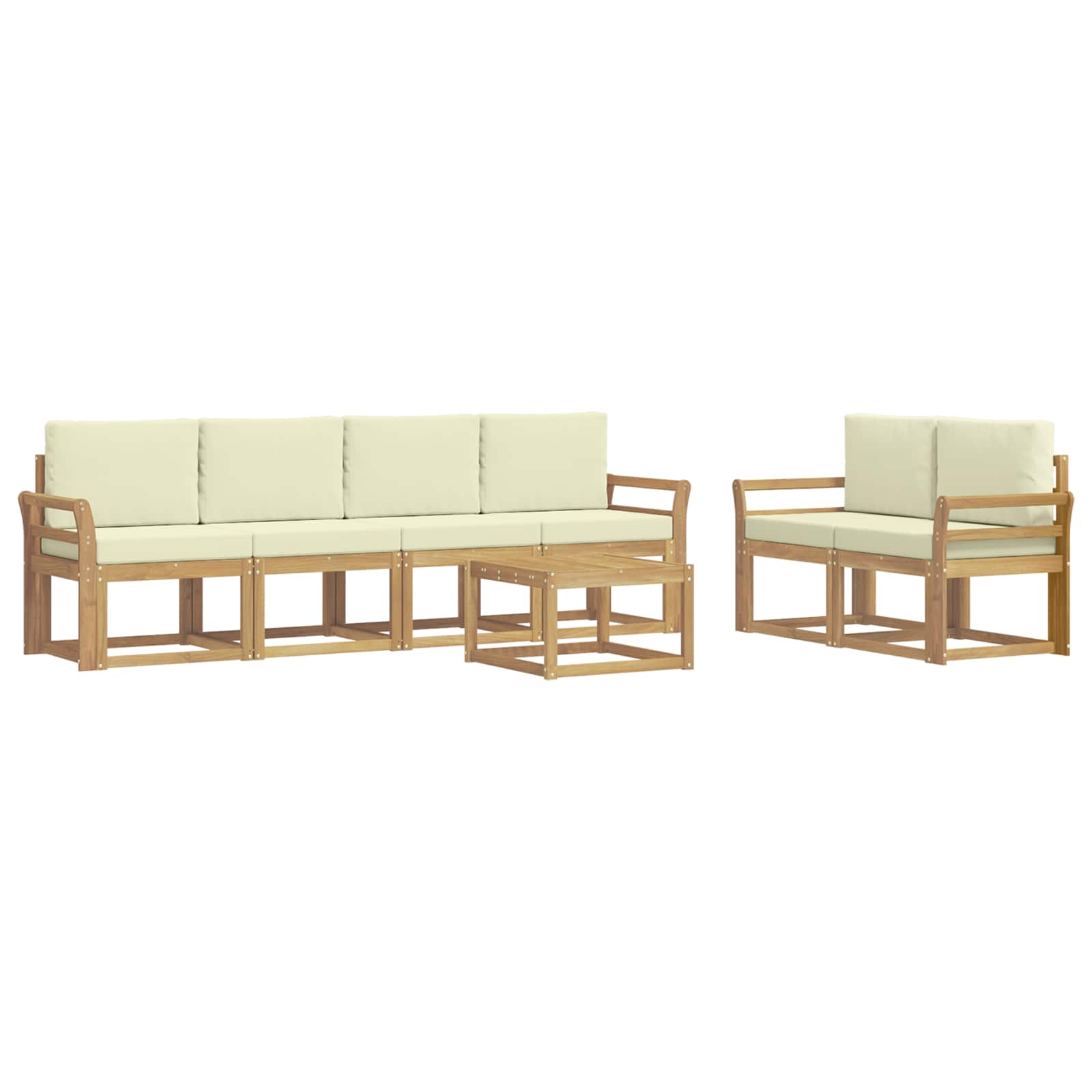 Set vanjskih sofa s jastukom 7 pcs Bijela i krem