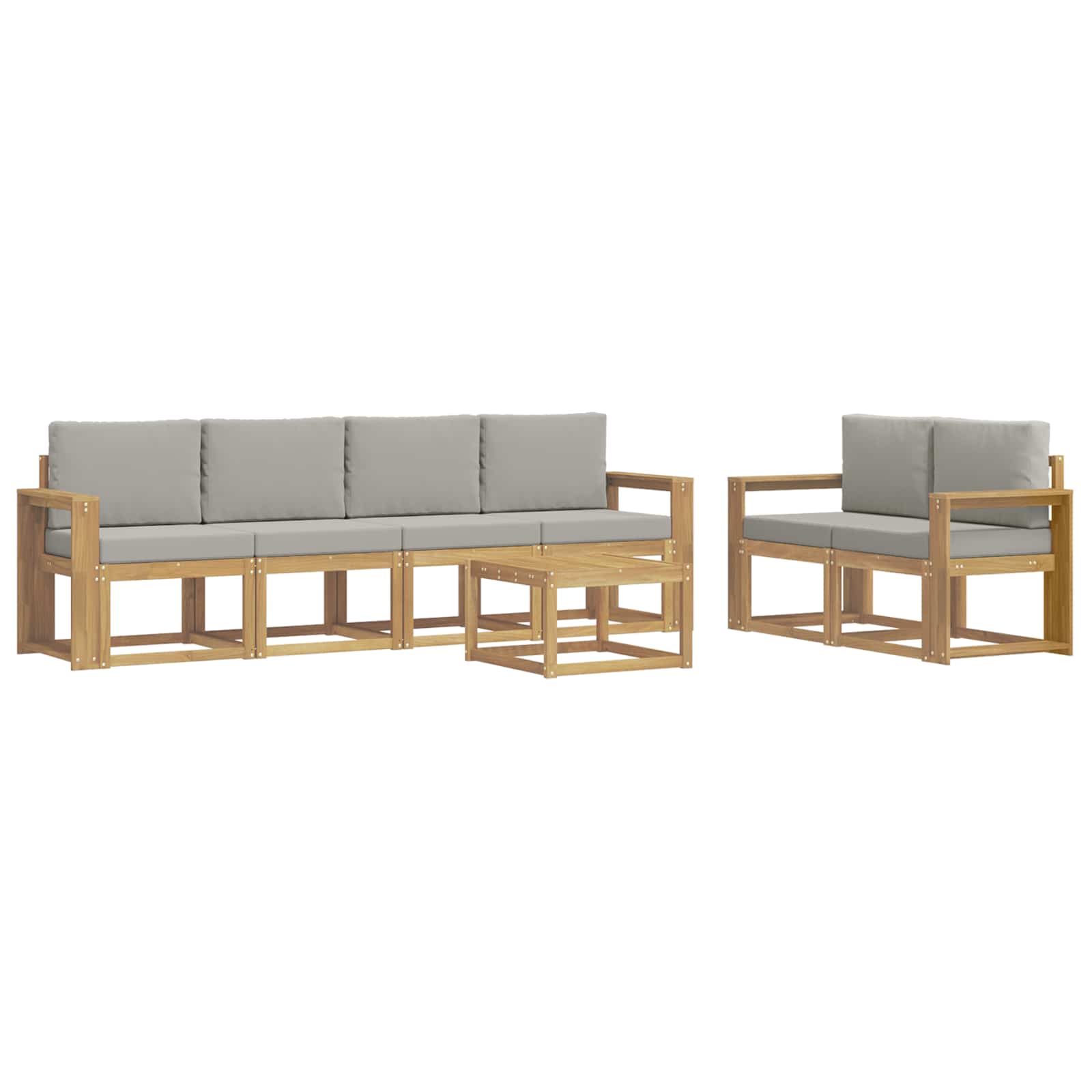 Set vanjskih sofa 7 pcs Bijela i svjetlosiva 59 x 59 x 37 cm