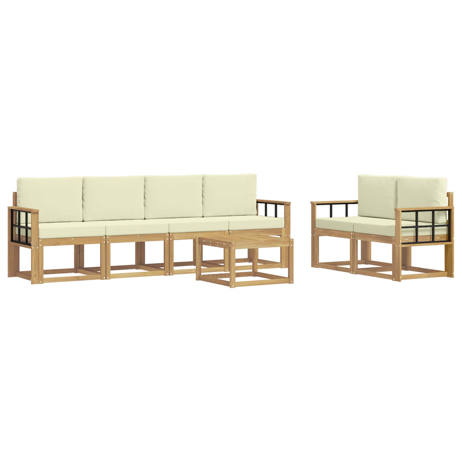 Set vanjskih sofa s jastukom 7 pcs Bijela i krem