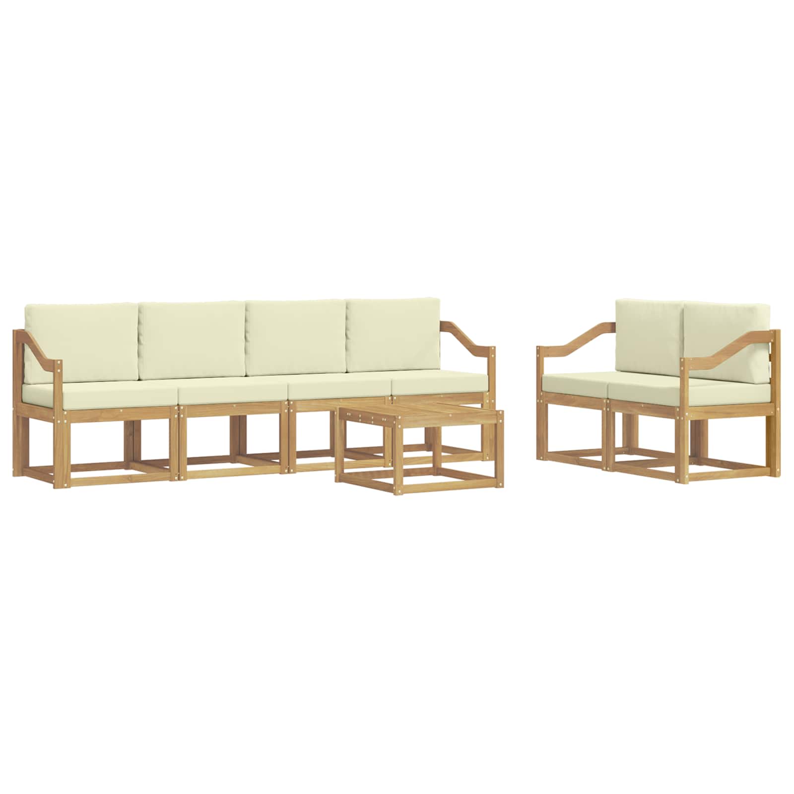 Set vanjskih sofa s jastukom 7 pcs Bijela i krem