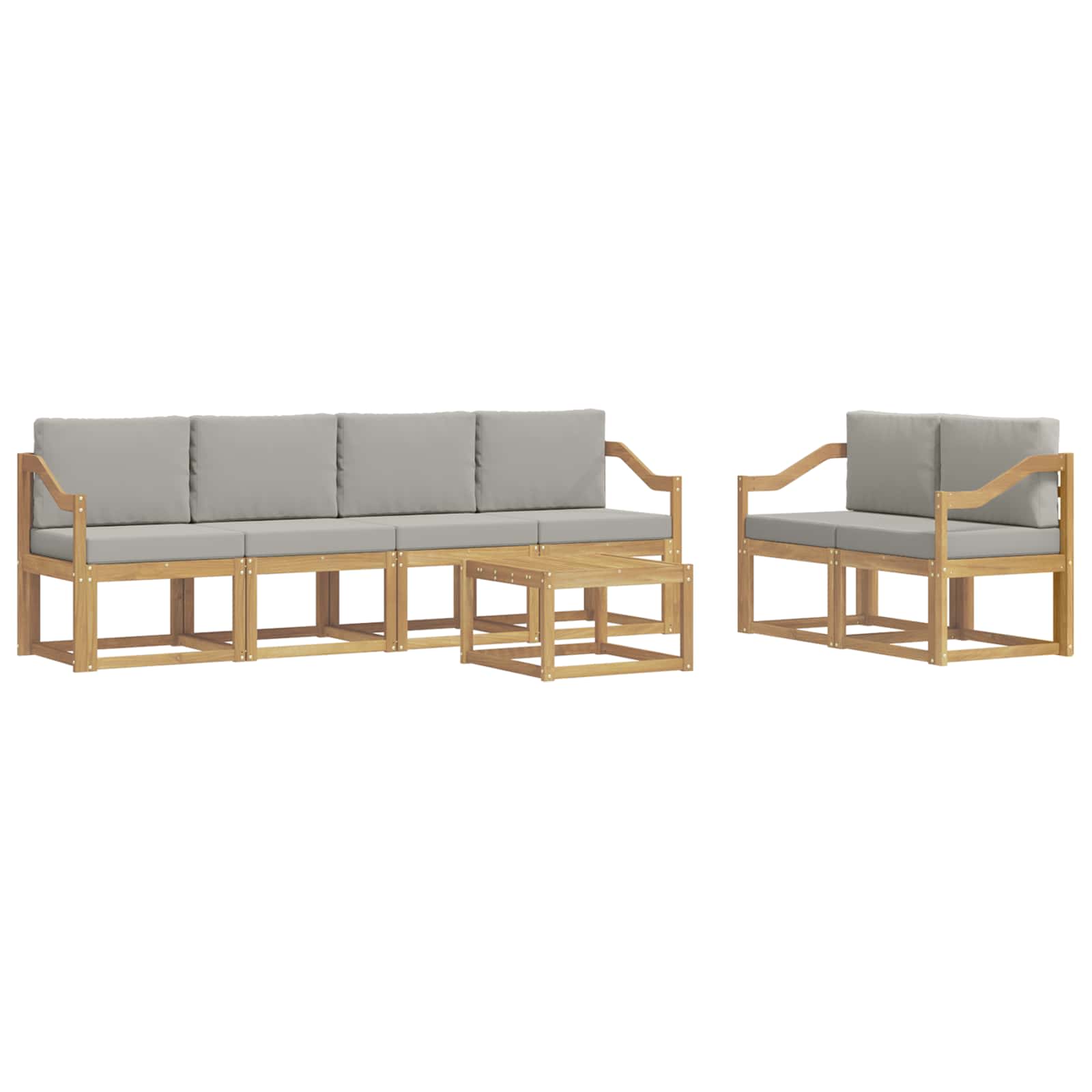 Set vanjskih sofa 7 pcs Bijela i svjetlosiva 59 x 59 x 37 cm