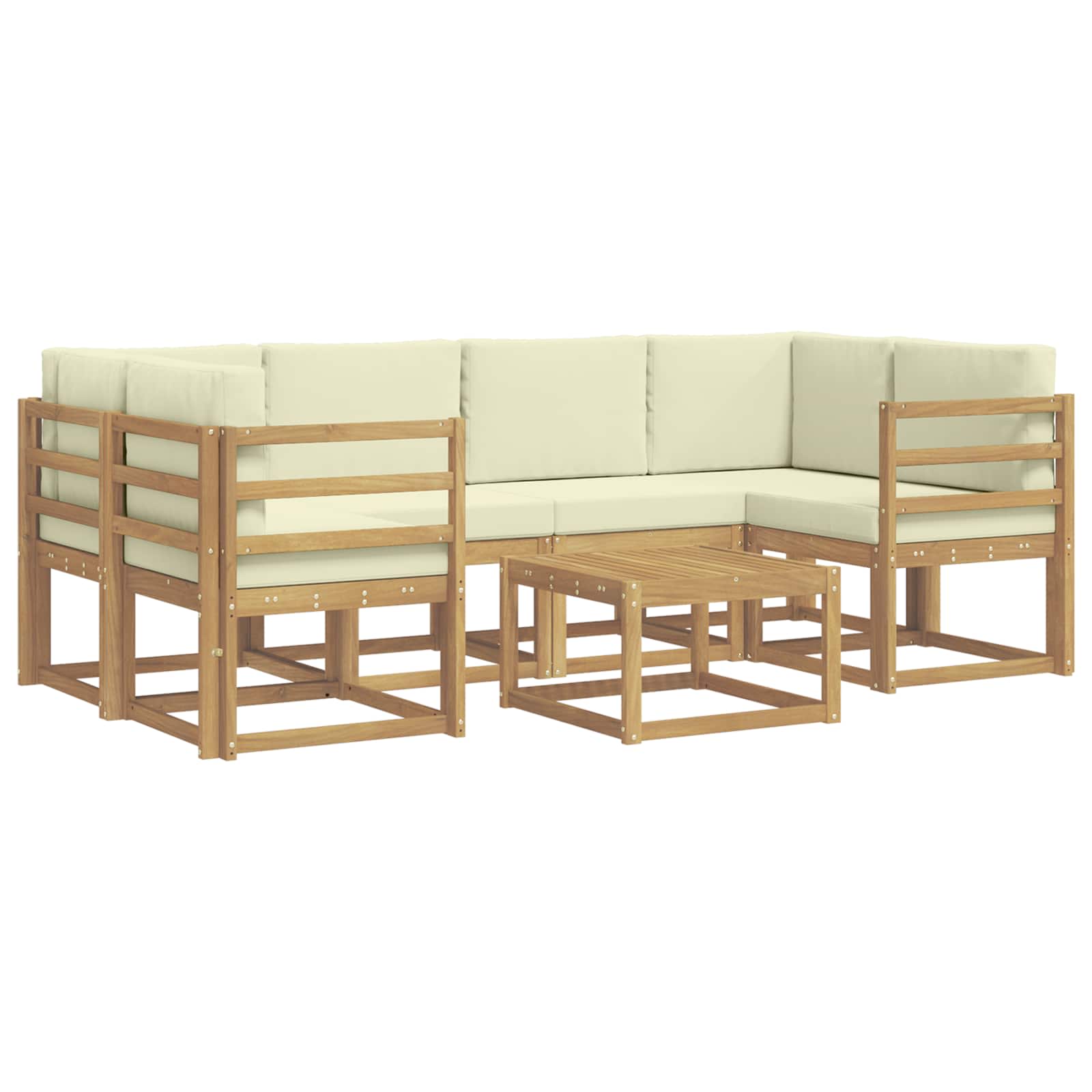 Set vanjskih sofa s jastukom 7 pcs Bijela i krem