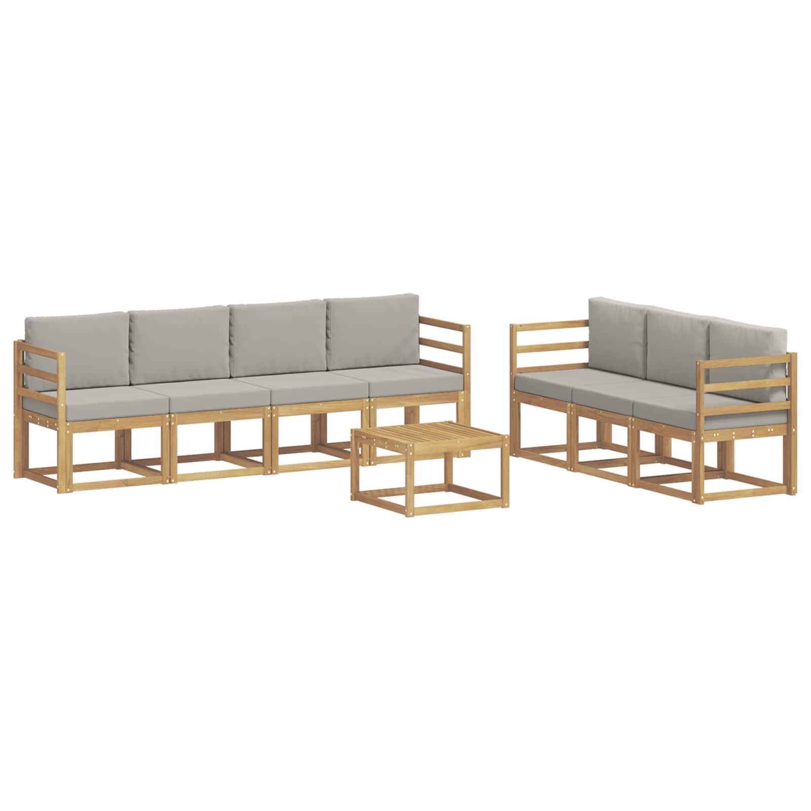 Set vanjskih sofa 8 pcs Bijela i svjetlosiva 59 x 59 x 37 cm