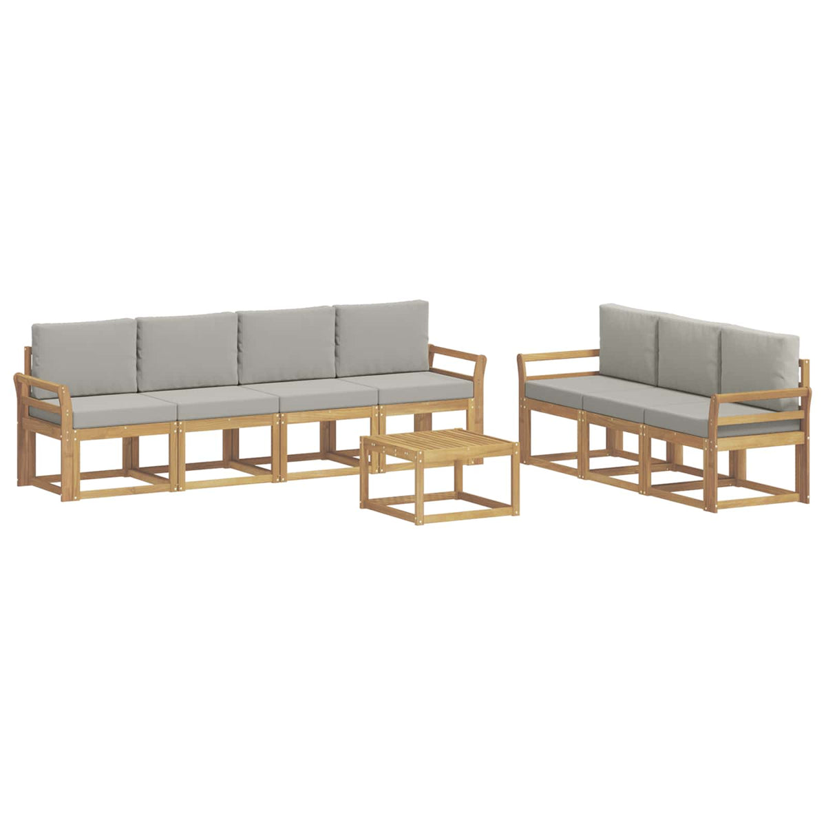 Set vanjskih sofa 8 kom. Bijela i svjetlosiva Poliester