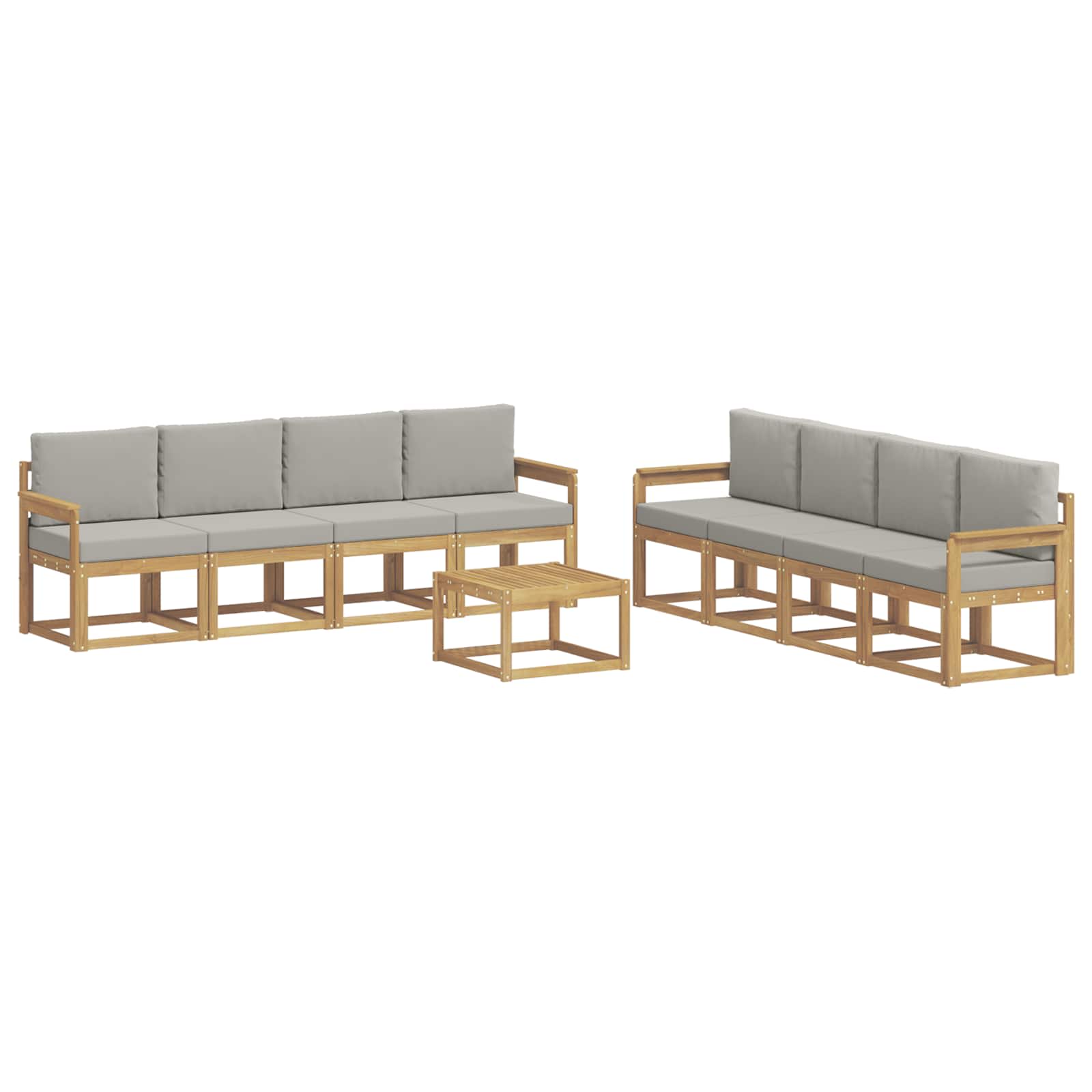 Set vanjskih sofa 9 pcs Bijela i svjetlosiva 59 x 59 x 37 cm