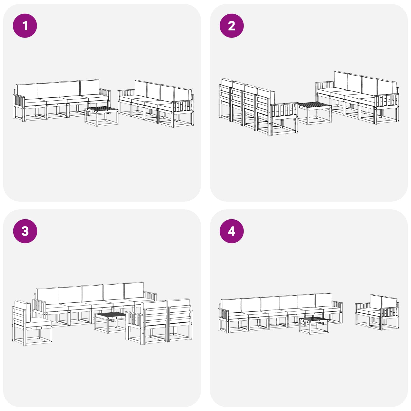 Set vanjskih sofa s jastukom 9 pcs Bijela i krem