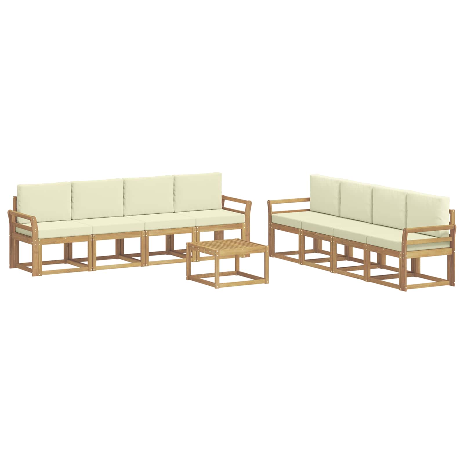 Set vanjskih sofa s jastukom 9 pcs Bijela i krem