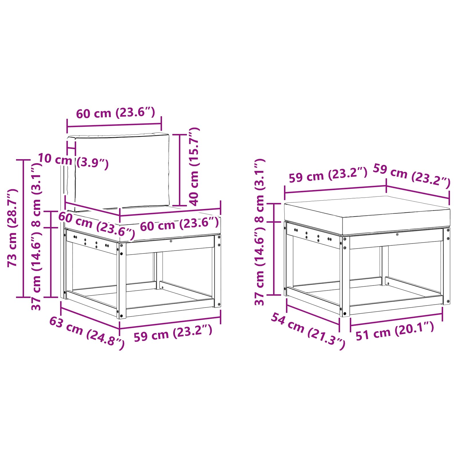 Set vanjskih sofa 4 kom.