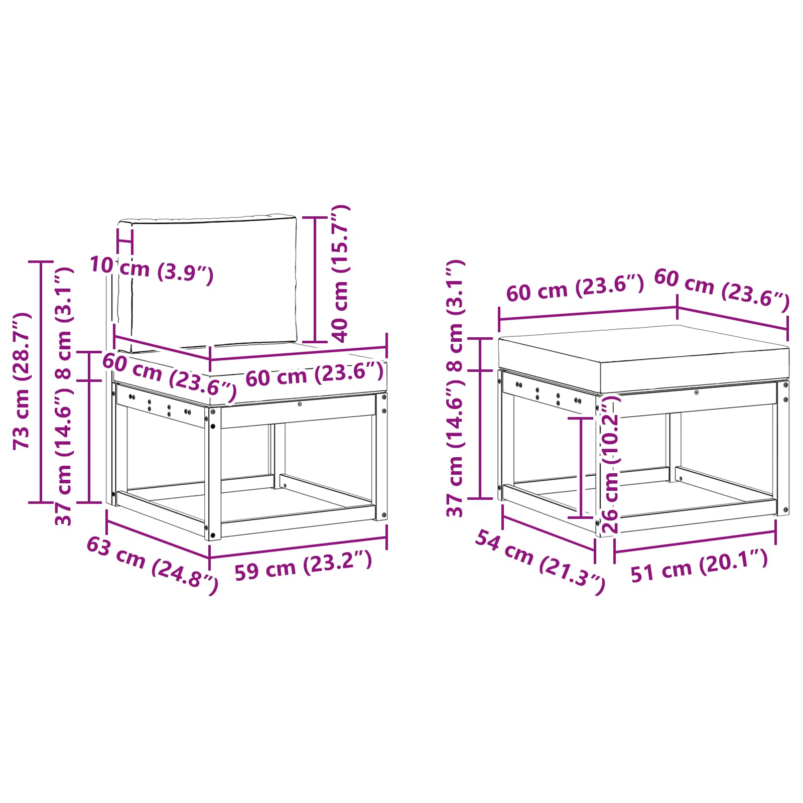 Set vanjskih sofa 4 kom.