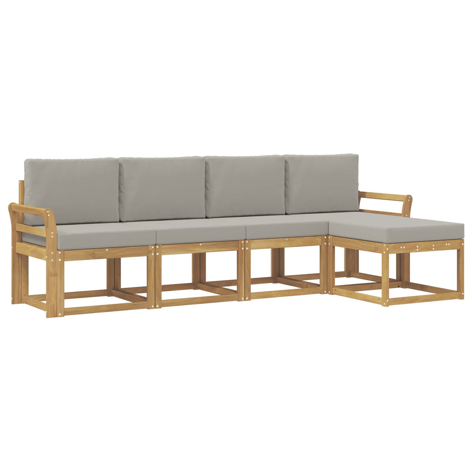 Set vanjskih sofa 5 pcs Bijela i svjetlosiva
