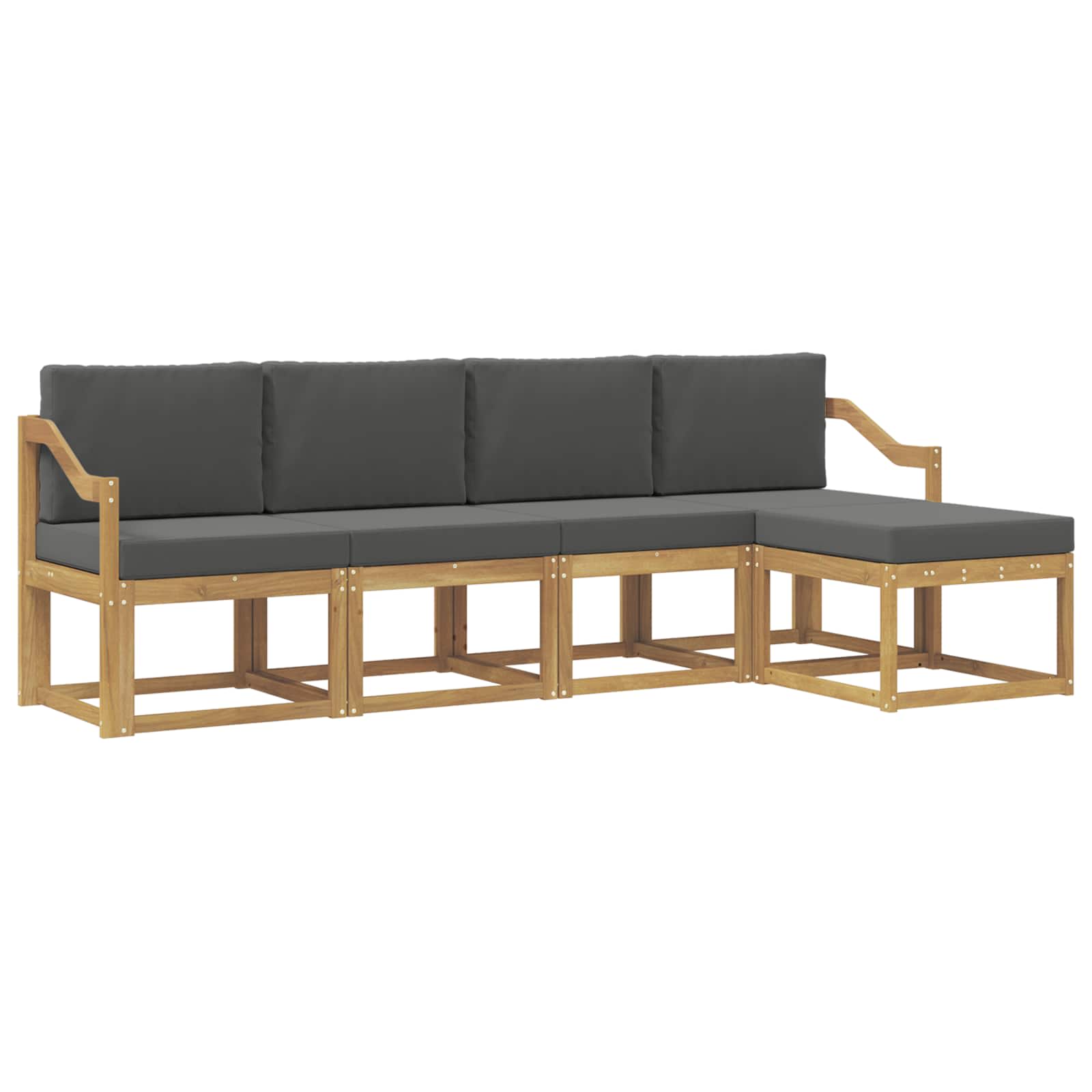 Set vanjskih sofa s jastukom 5 pcs Bijela i antracit