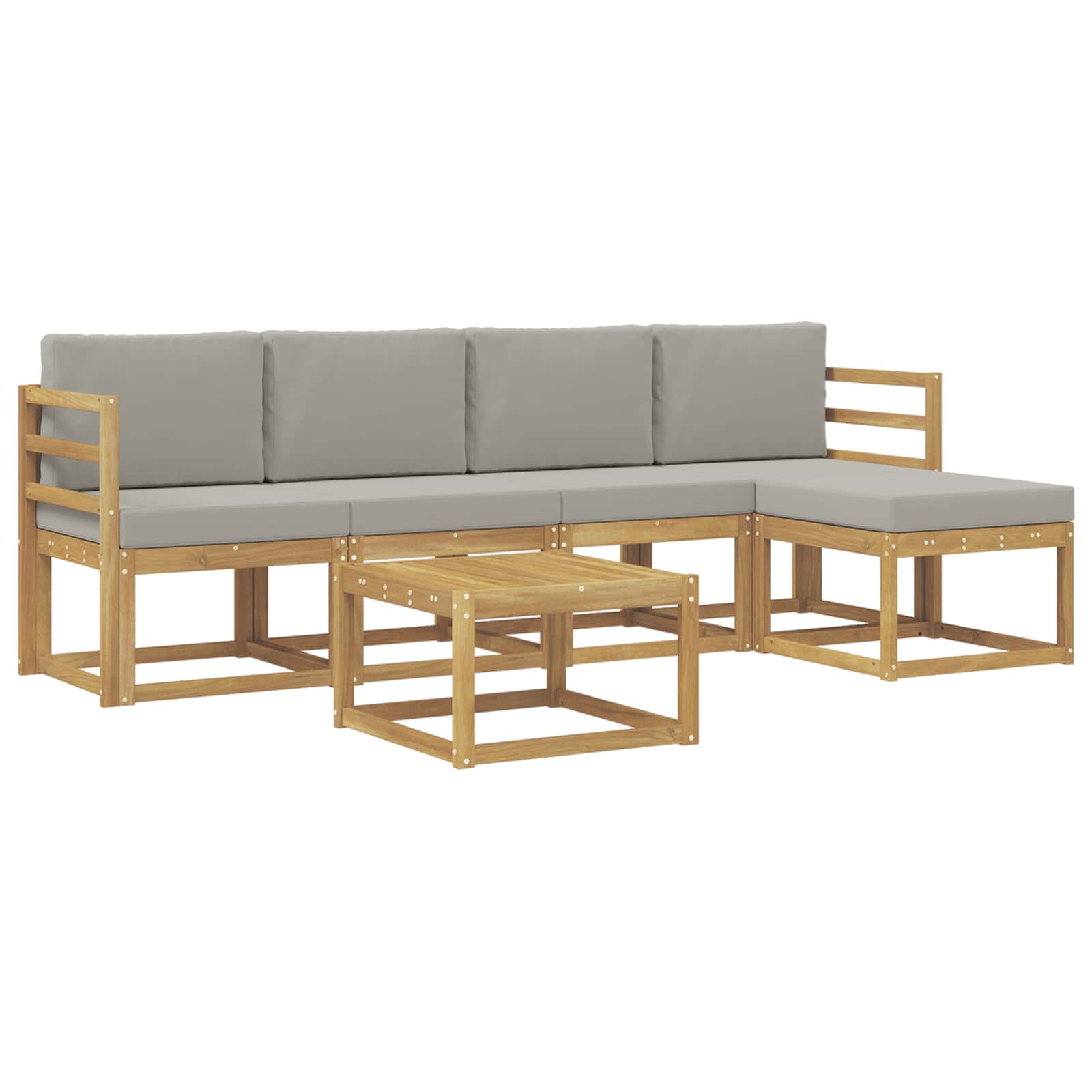 Set vanjskih sofa 6 pcs Bijela i svjetlosiva 59 x 59 x 37 cm