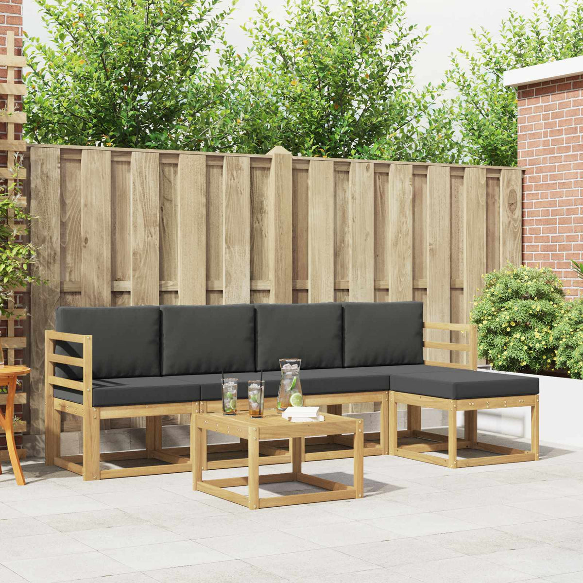 Set vanjskih sofa s jastukom 6 pcs Bijela i antracit