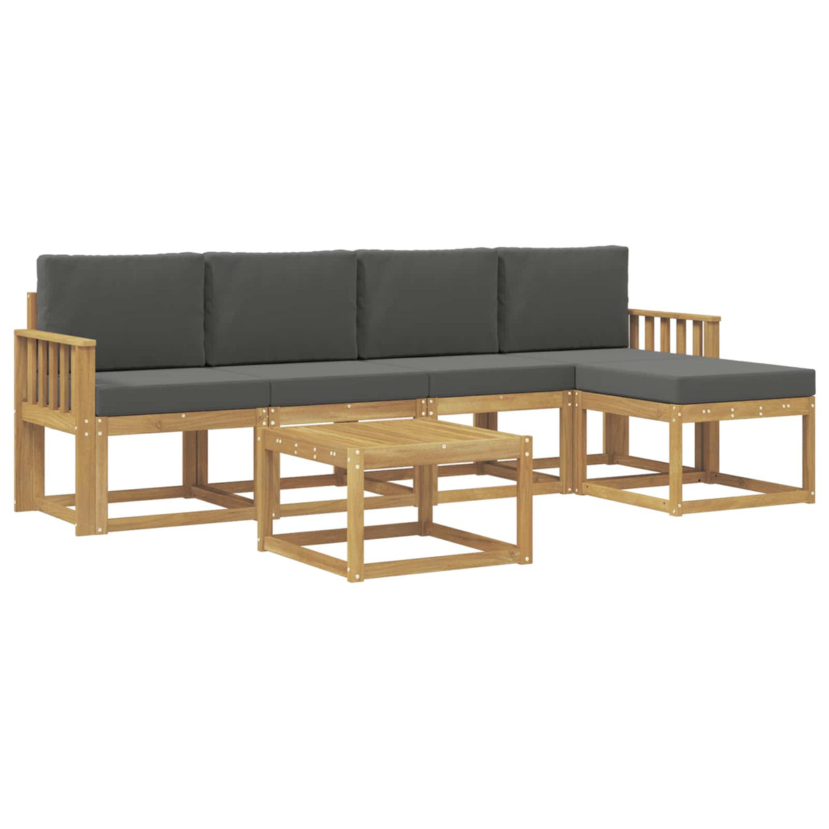 Set vanjskih sofa 6 kom. Bijela i antracit 59 x 59 x 37 cm