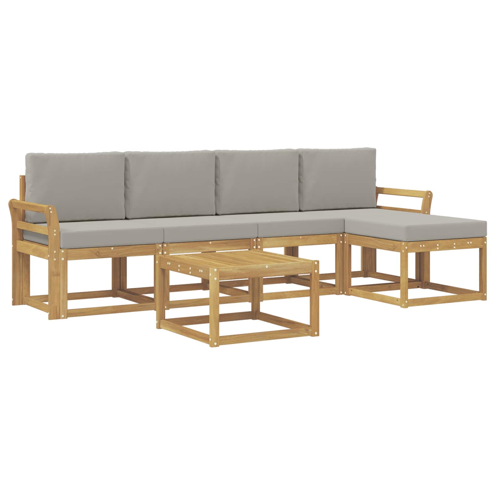 Set vanjskih sofa 6 pcs Bijela i svjetlosiva 59 x 59 x 37 cm