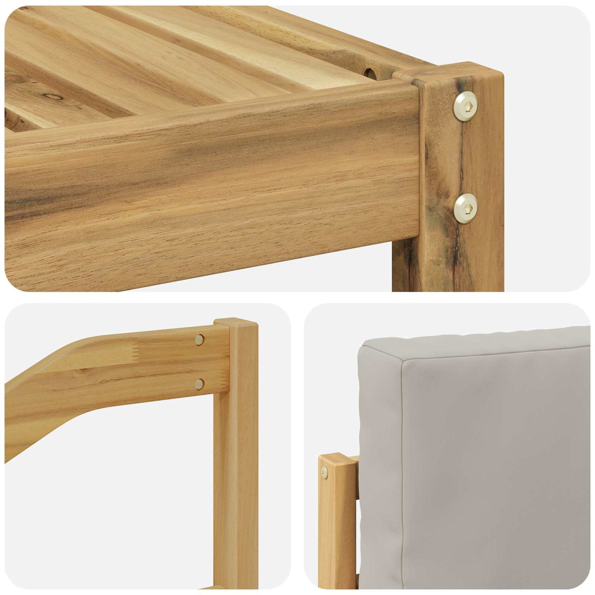 Set vanjskih sofa 6 kom. Bijela i svjetlosiva Poliester