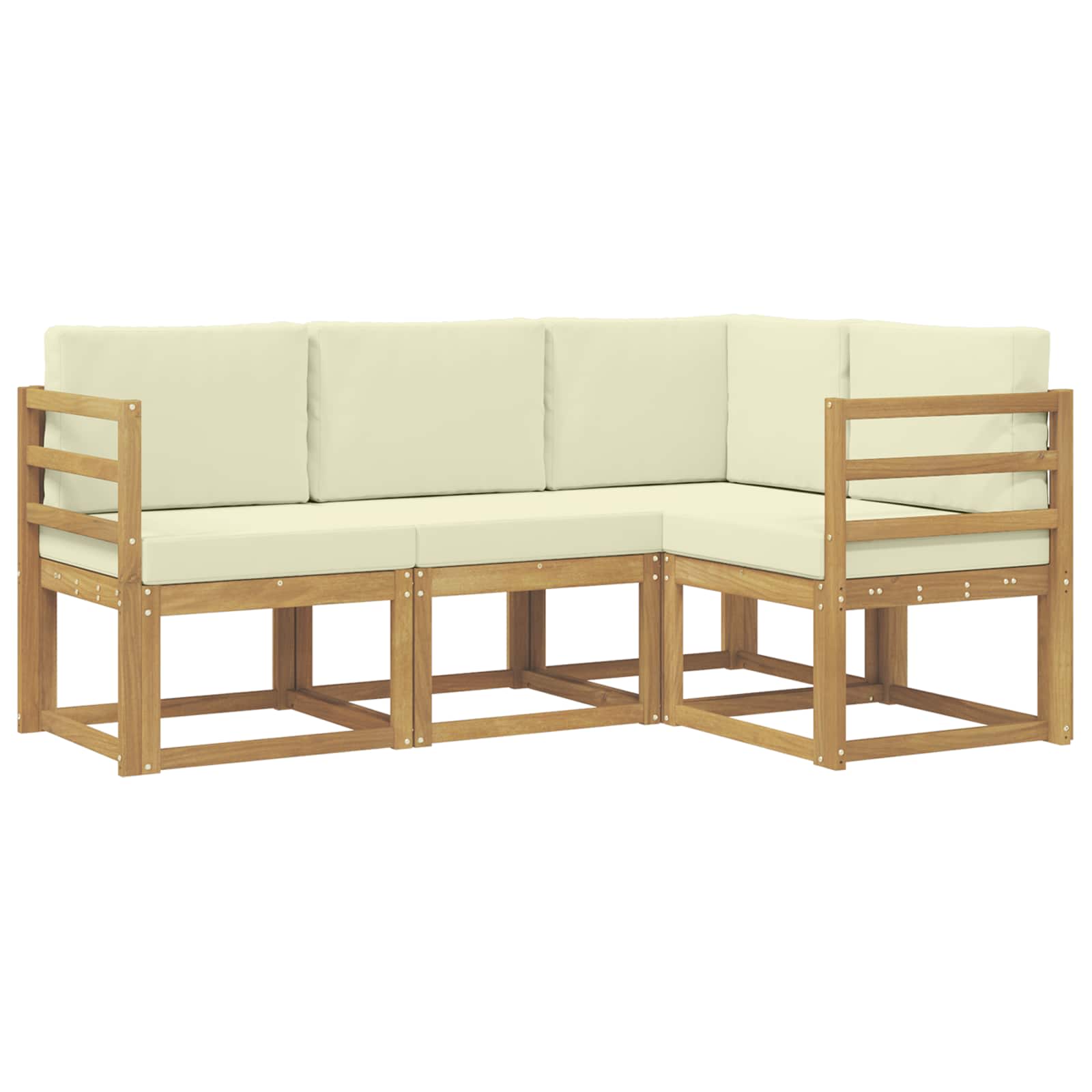 Set vanjskih sofa s jastukom 4 pcs Bijela i krem