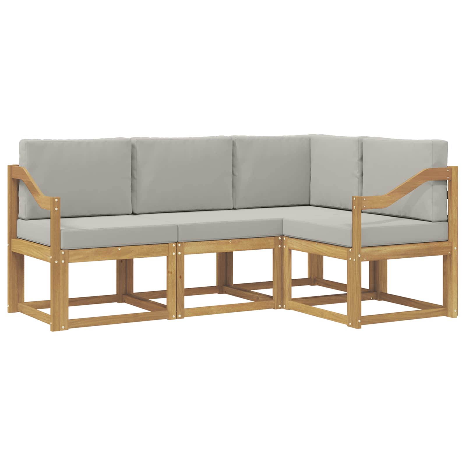 Set vanjskih sofa 4 pcs Bijela i svjetlosiva