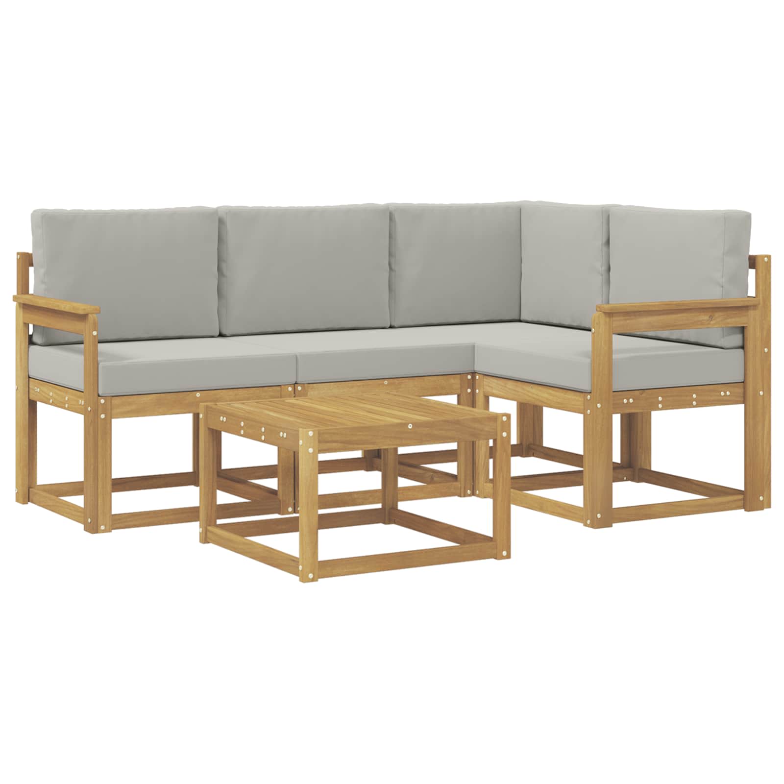 Set vanjskih sofa 5 pcs Bijela i svjetlosiva 59 x 59 x 37 cm