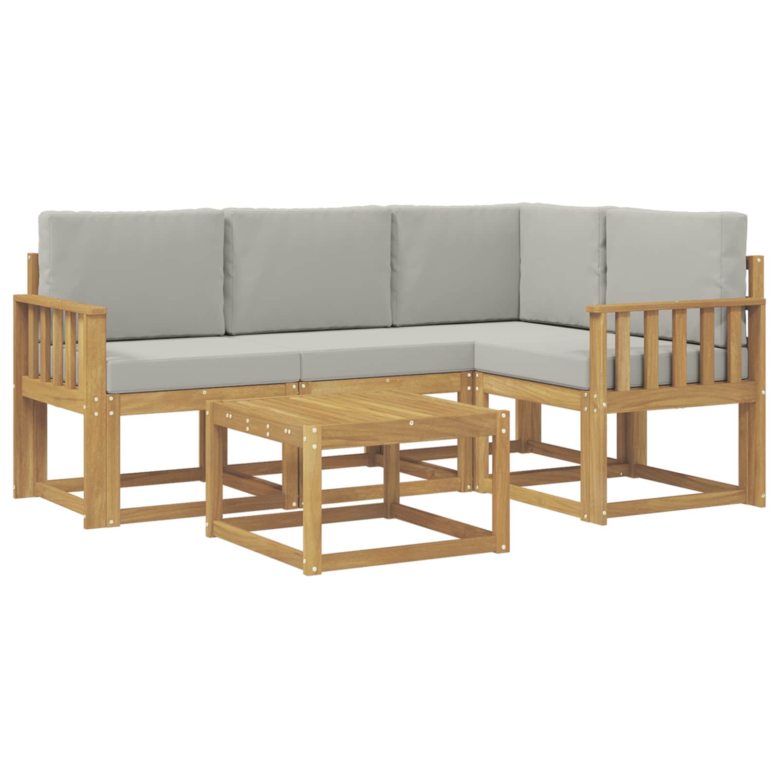 Set vanjskih sofa 5 pcs Bijela i svjetlosiva 59 x 59 x 37 cm