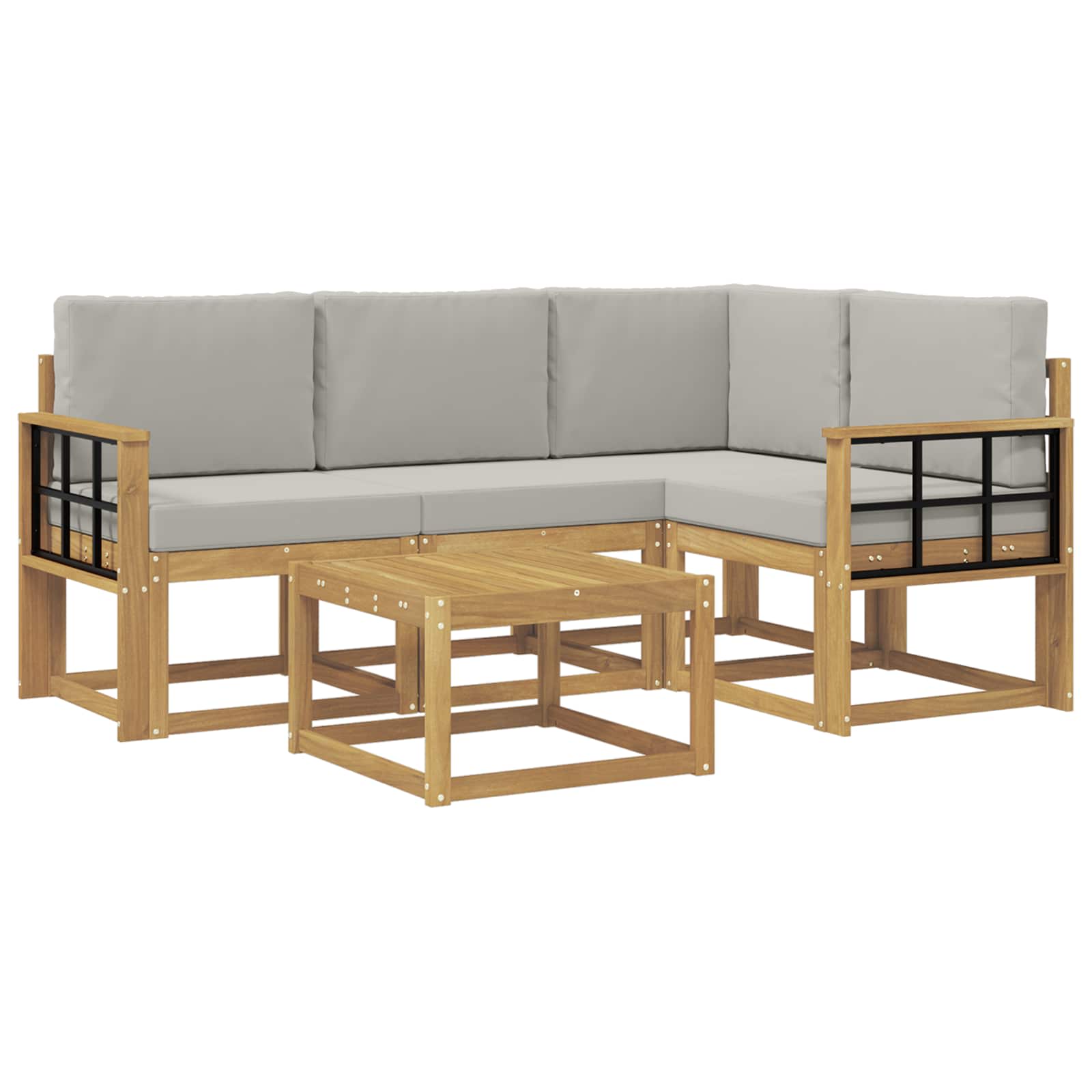 Set vanjskih sofa 5 pcs Bijela i svjetlosiva 59 x 59 x 37 cm