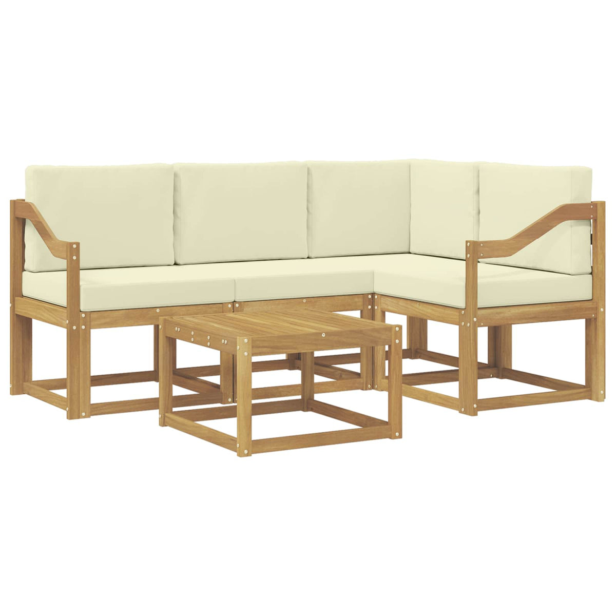 Set vanjskih sofa 5 kom. Bijela i krem