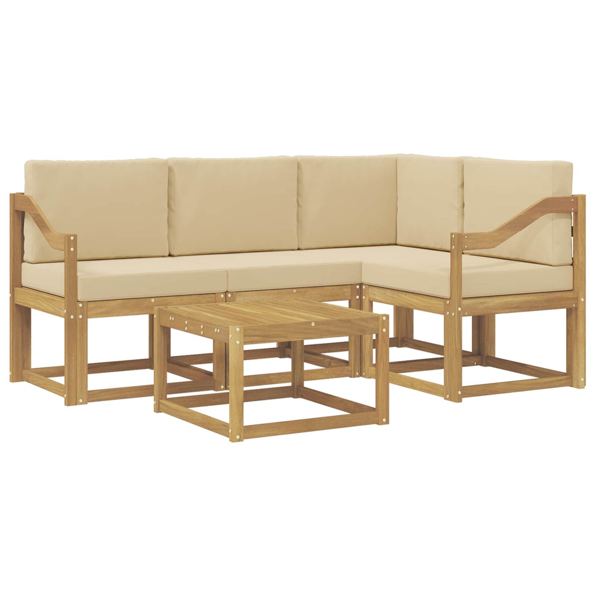 Set vanjskih sofa 5 kom. Bijela i bež