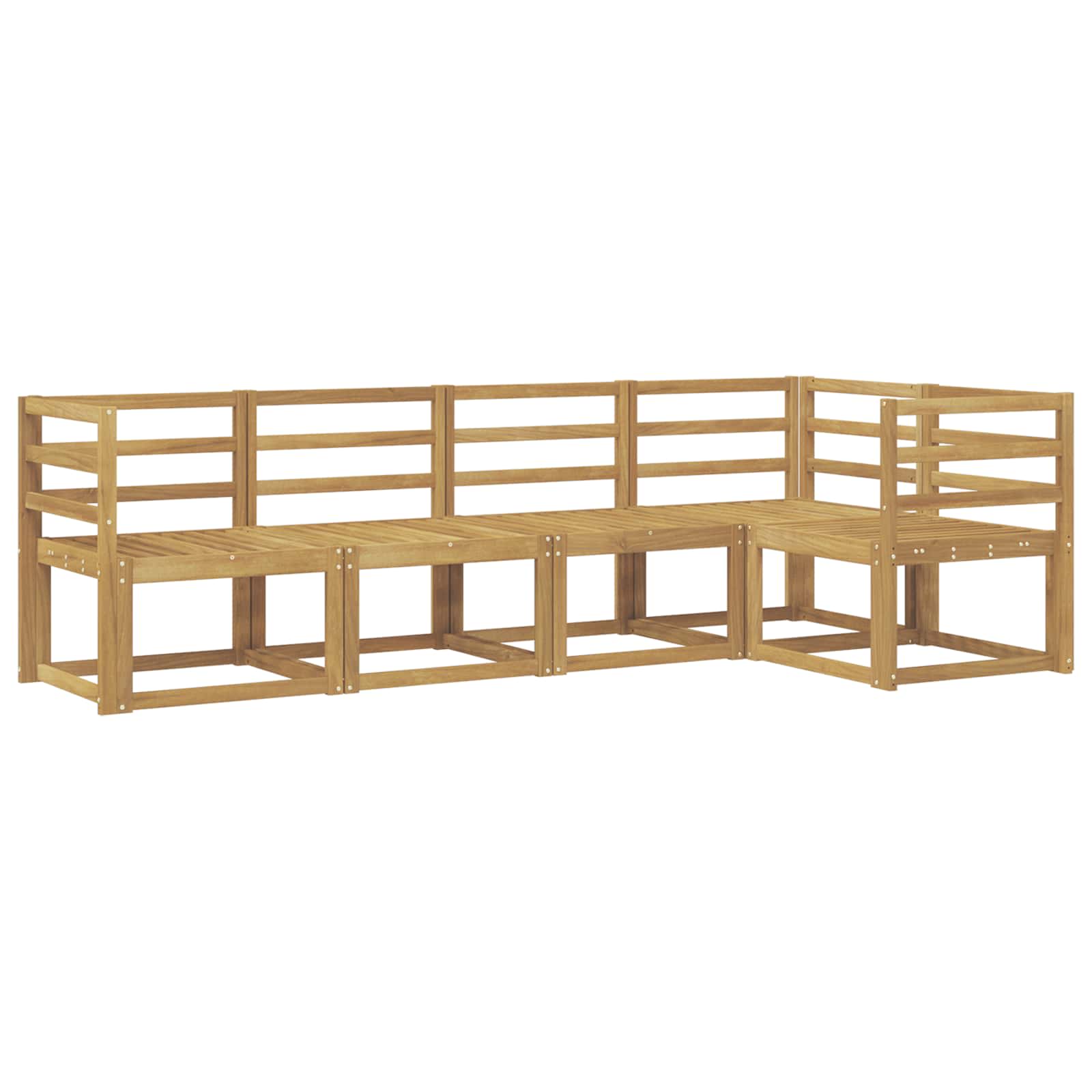 Set vanjskih sofa 5 pcs Bijela Čvrsto drvo akacije