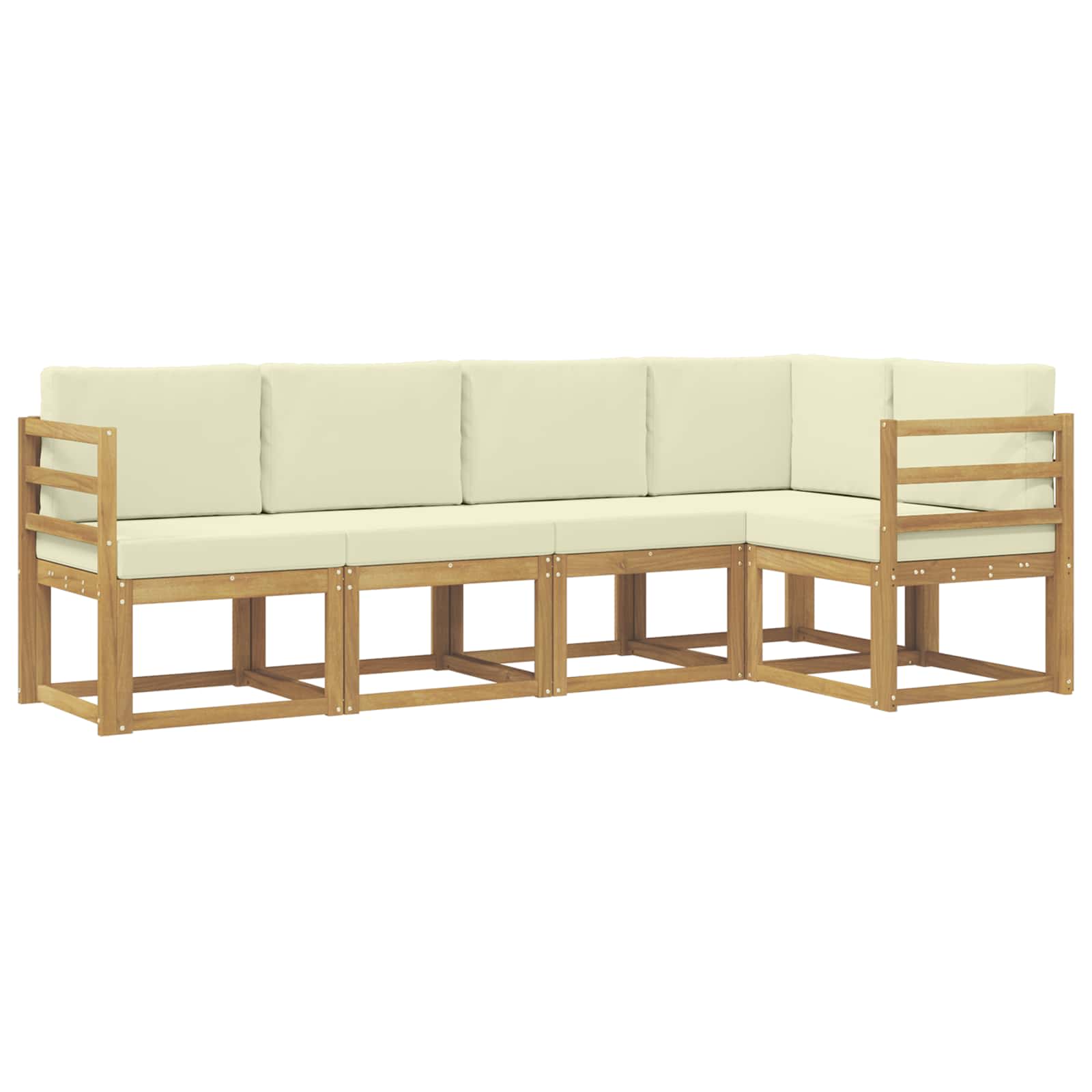 Set vanjskih sofa s jastukom 5 pcs Bijela i krem