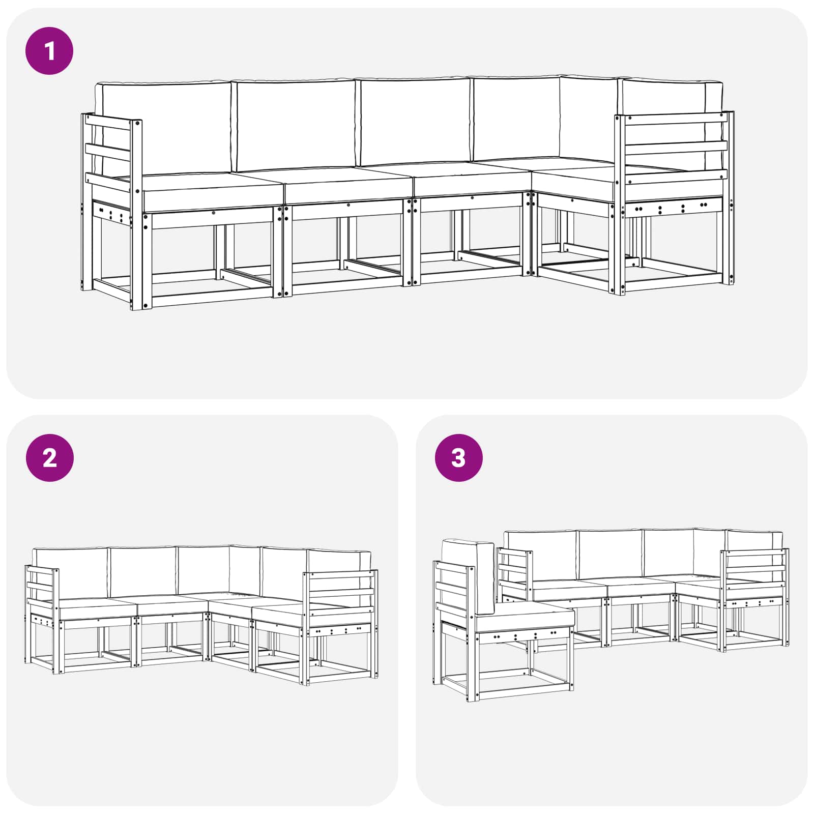 Set vanjskih sofa s jastukom 5 pcs Bijela i krem