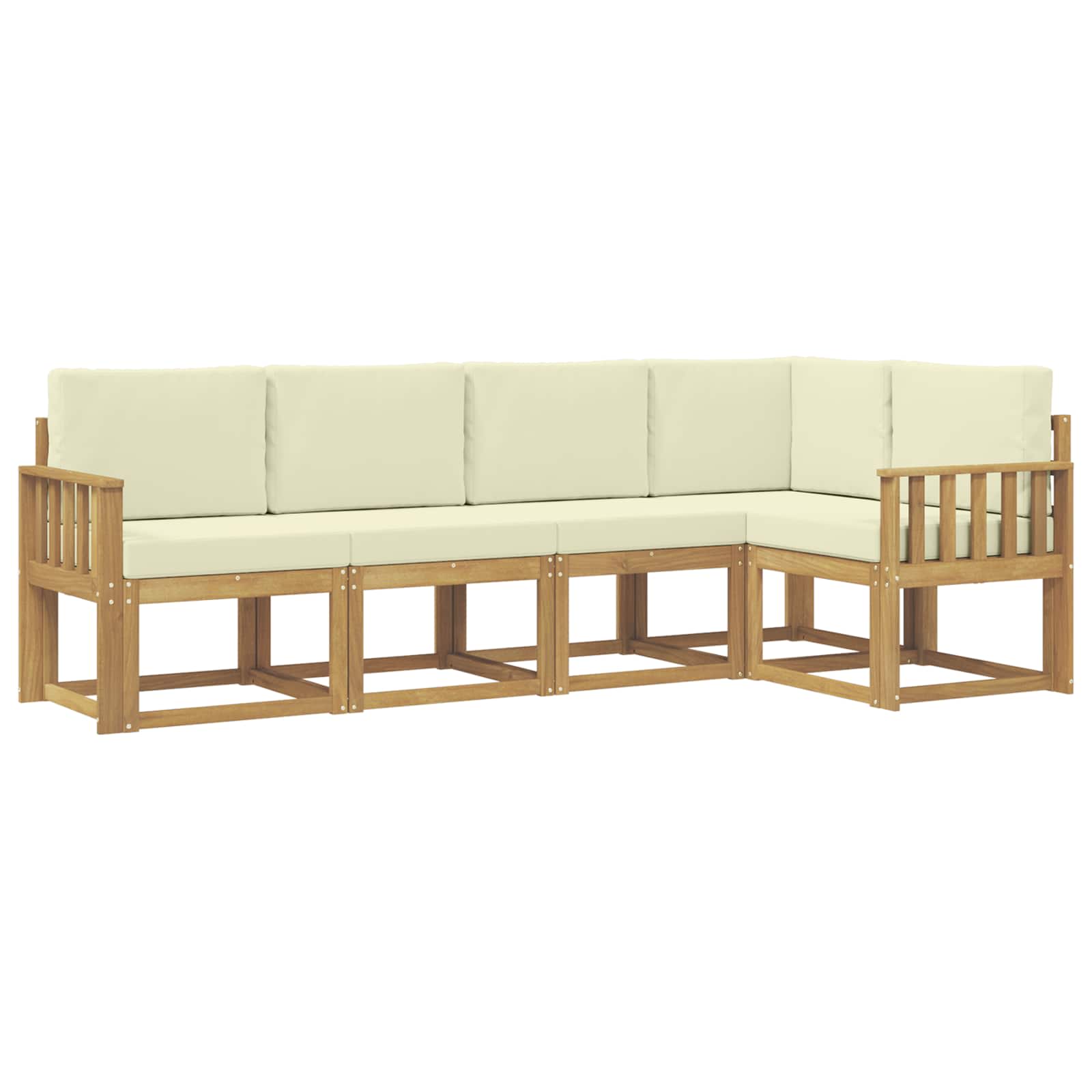 Set vanjskih sofa s jastukom 5 pcs Bijela i krem