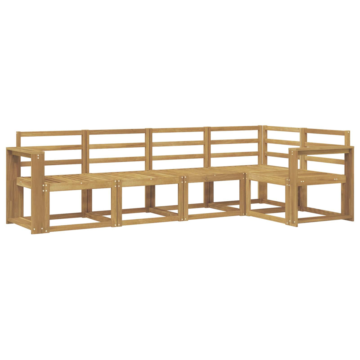 Set vanjskih sofa 5 pcs Bijela Čvrsto drvo akacije